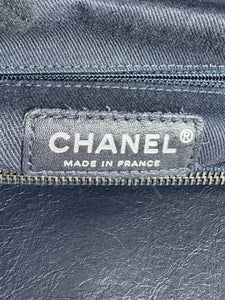 Chanel navy leather reissue quilted aged tote large 17177741