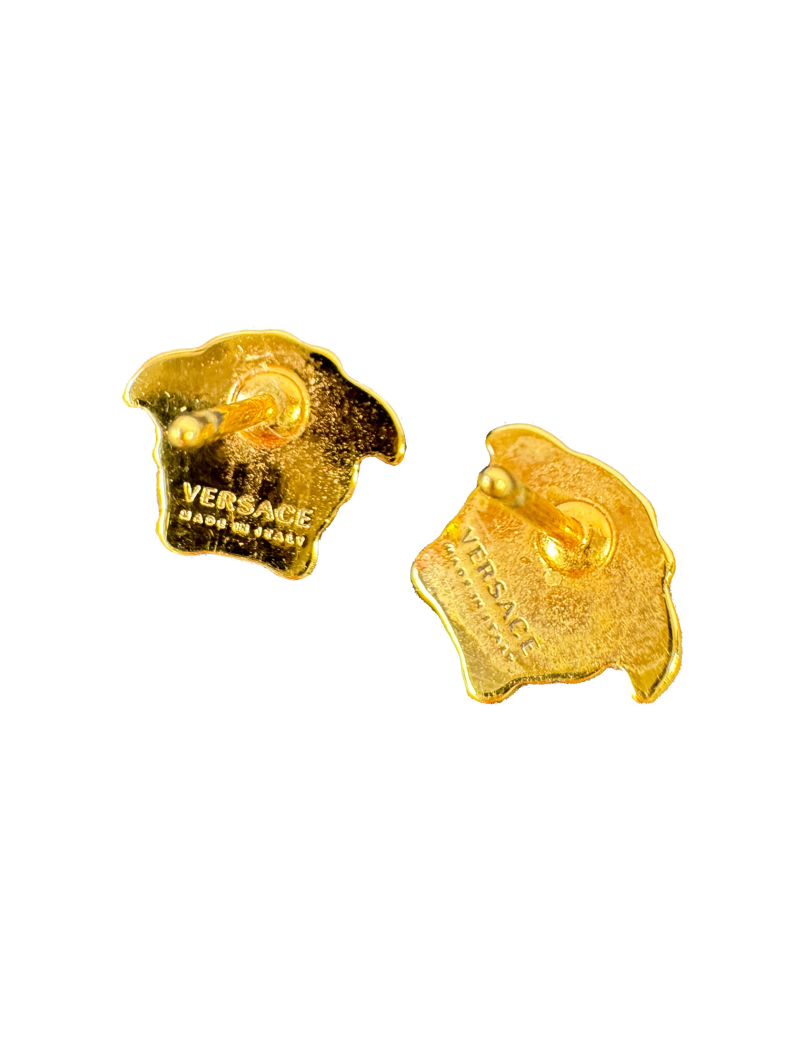 Versace small medusa head stud earrings retail $295