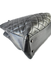 Chanel dark silver quilted large trendy shopping tote 21647644