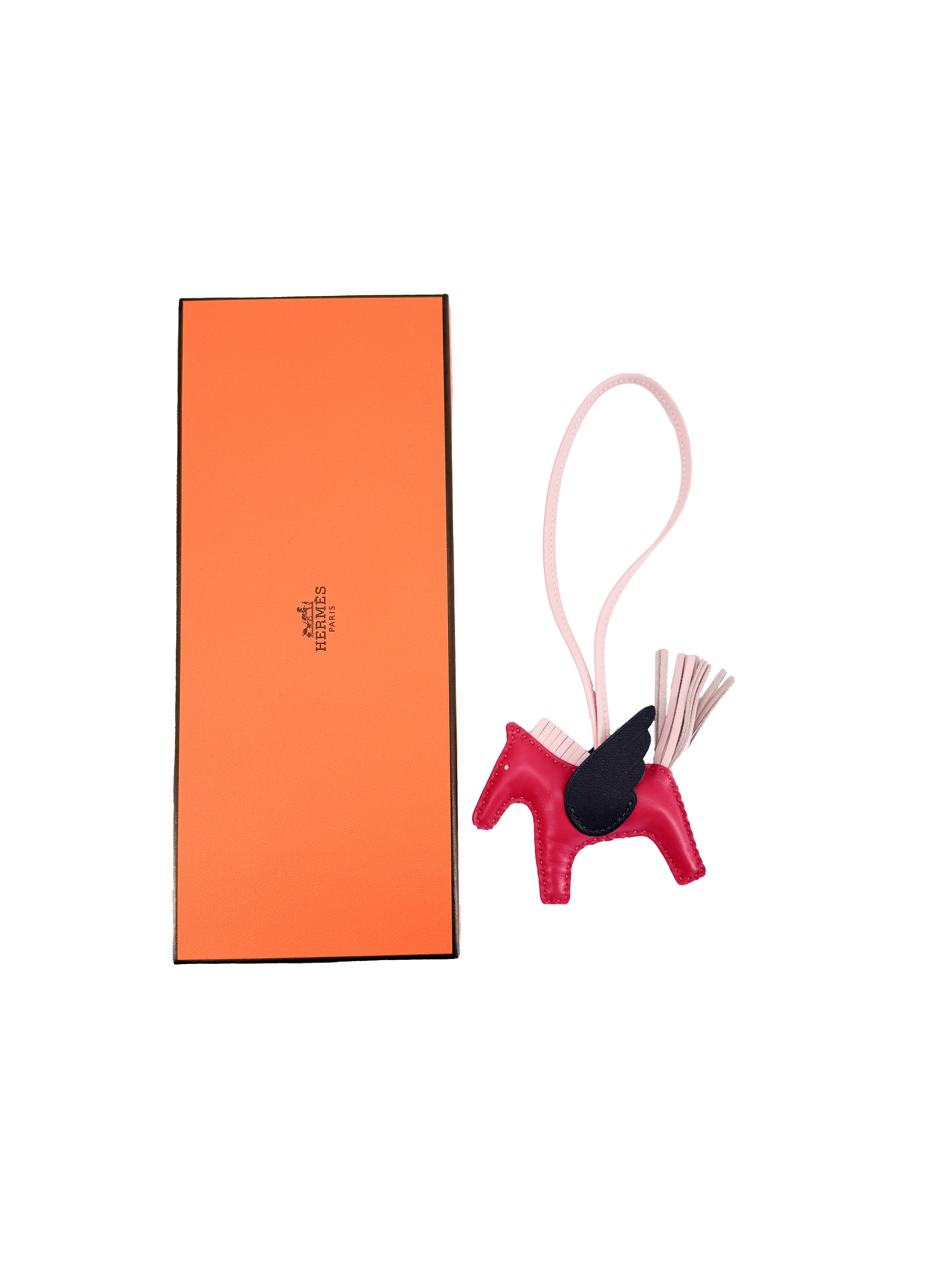Hermès Rodeo Pegase horse bag charm framboise rose sakura rogue sellier Z AM