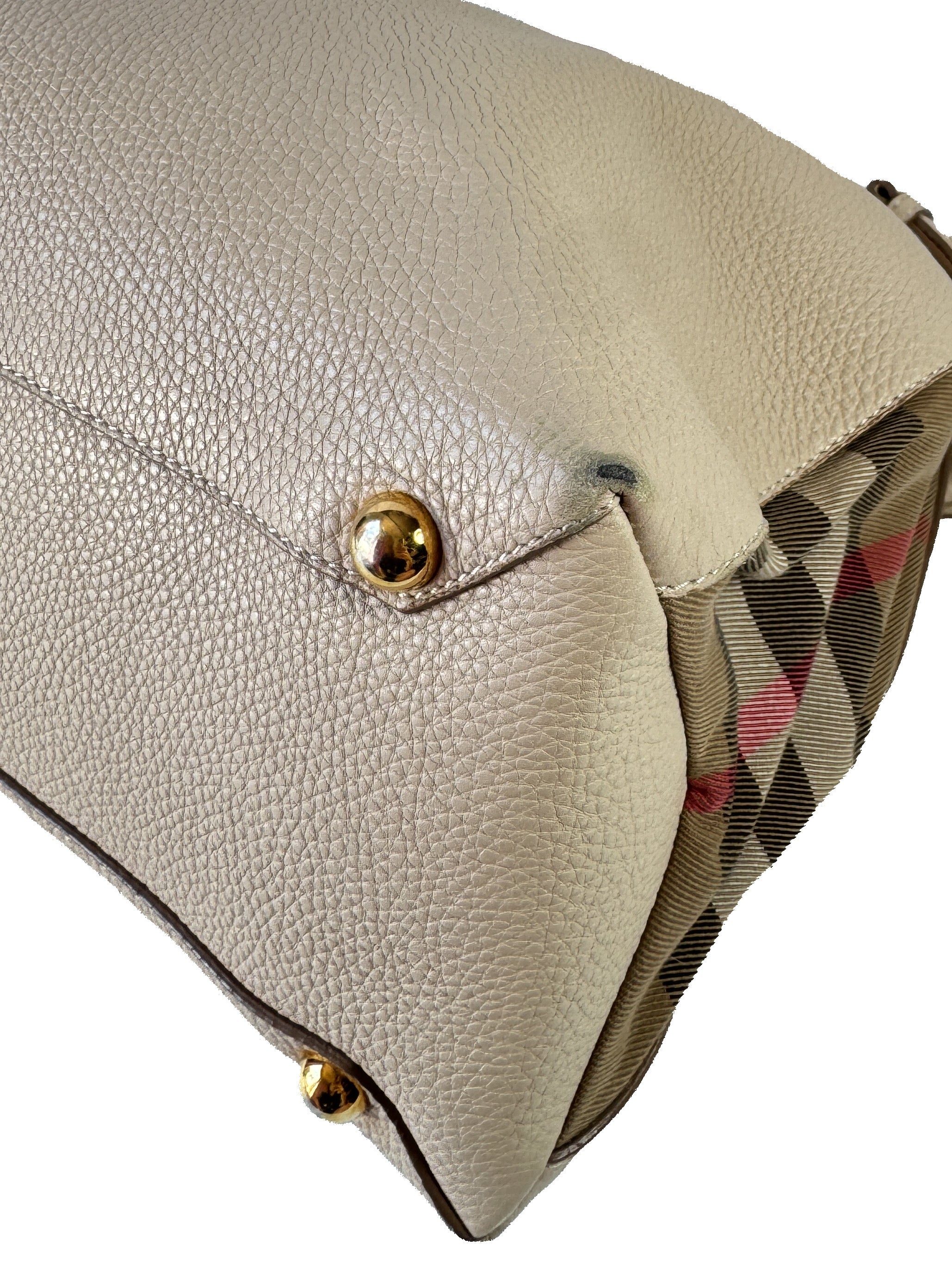 Burberry beige Nova Check Banner satchel