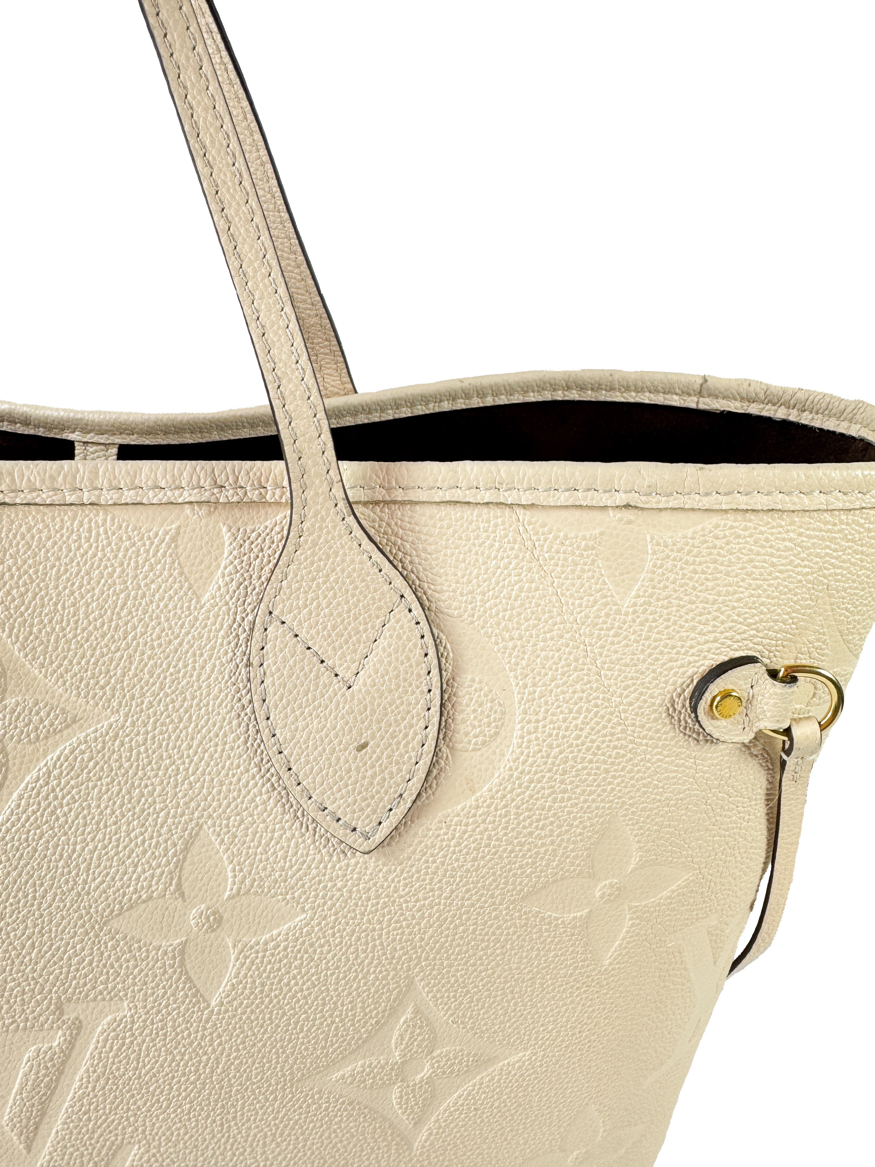 Louis Vuitton cream giant monogram empreinte Neverfull MM (NFC)