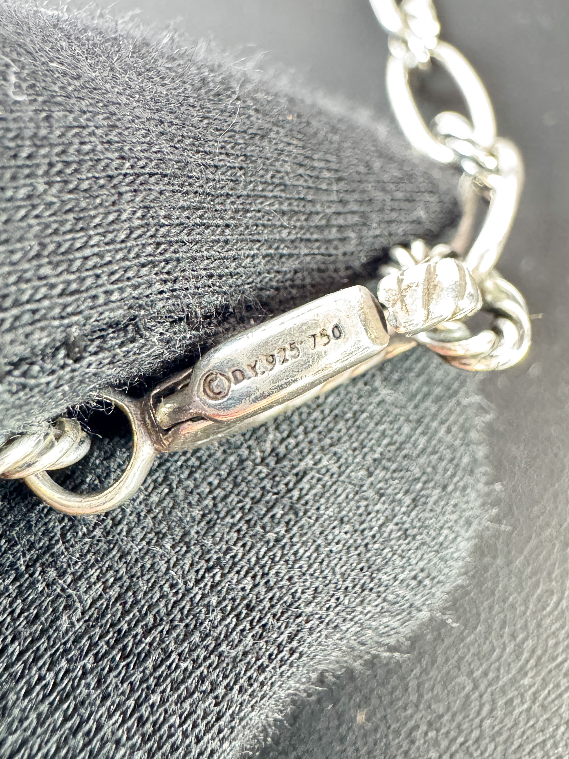 David Yurman mobile oval link sterling silver 18k gold necklace