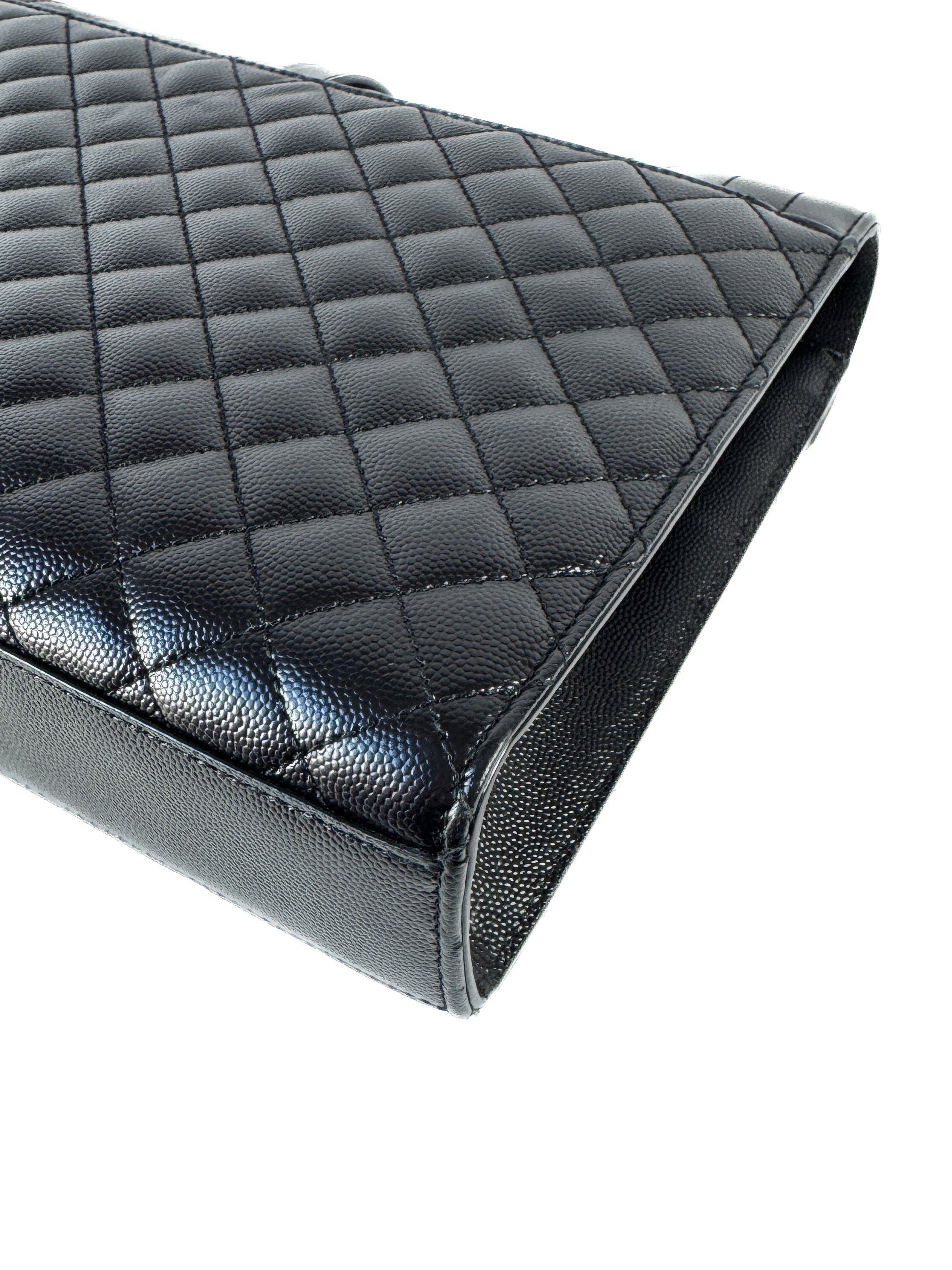 Saint Laurent black Grain De Poudre Textured Mixed Matelasse Large MAL600166-1220