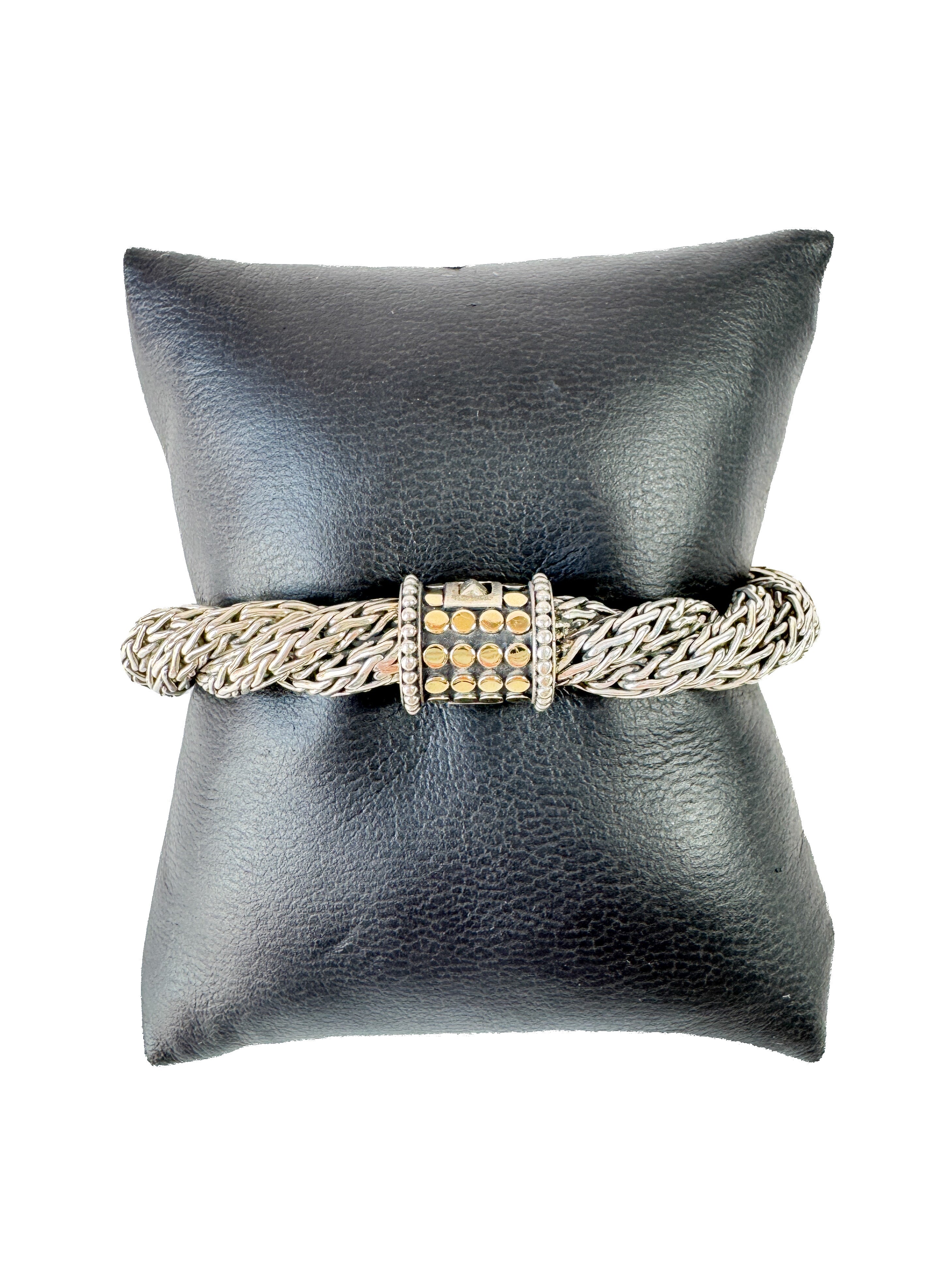 John Hardy sterling silver, 18k gold braided bracelet