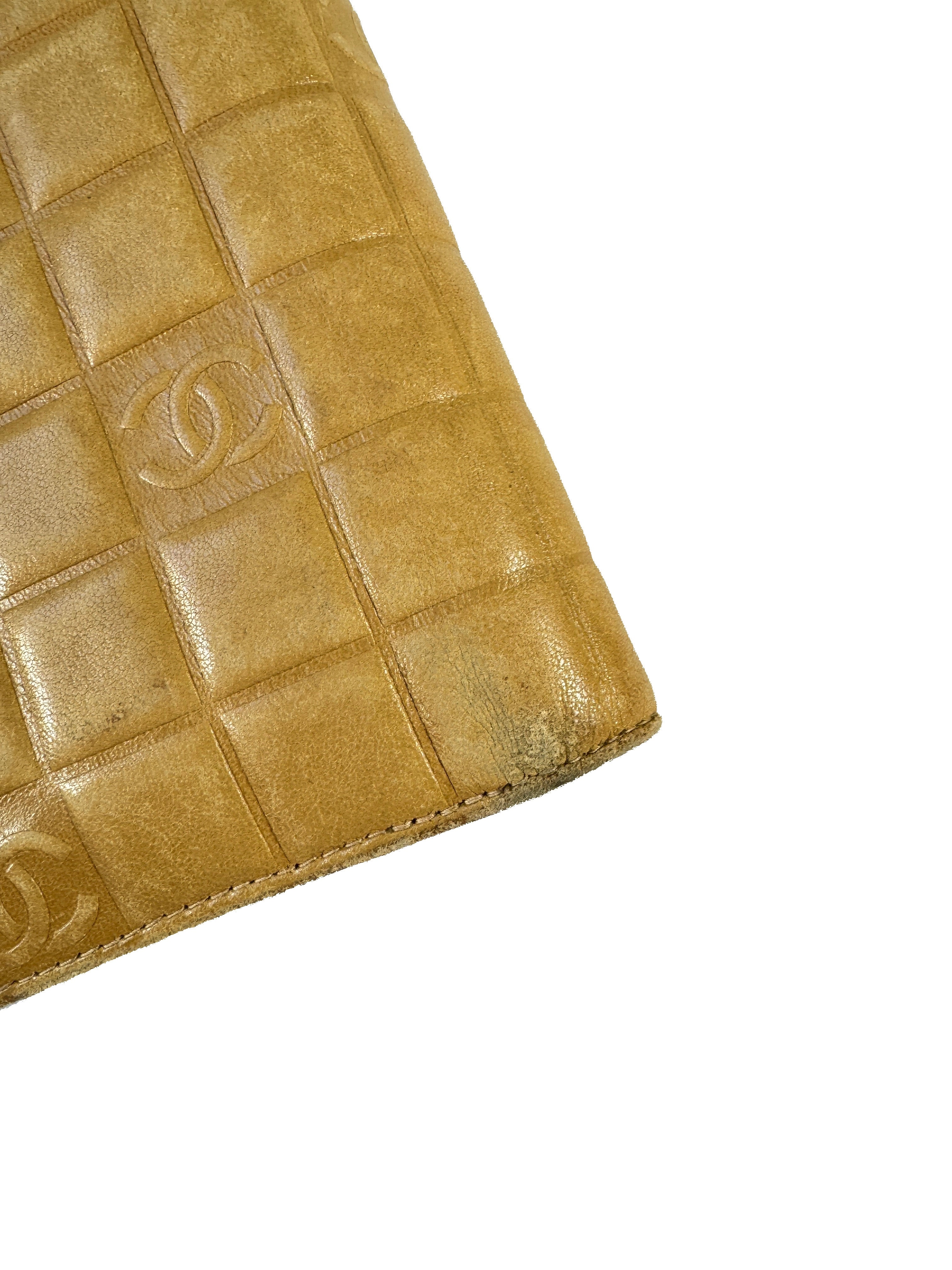 Chanel beige leather Chocolate bar wallet 8372170