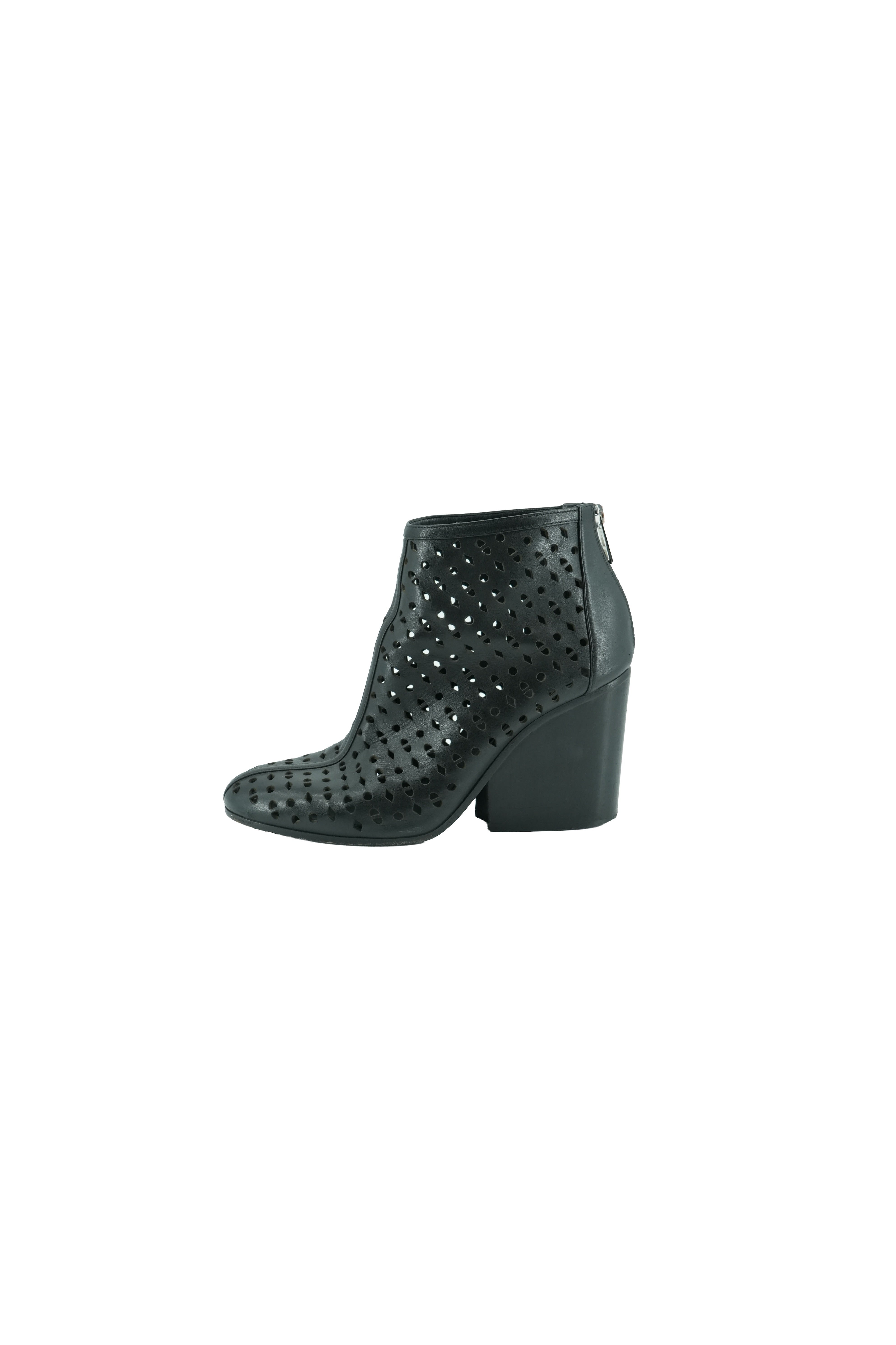 Hermès black leather Milady laser cut booties size 37 (7)