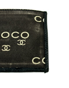 Chanel black white Coco coin key pouch