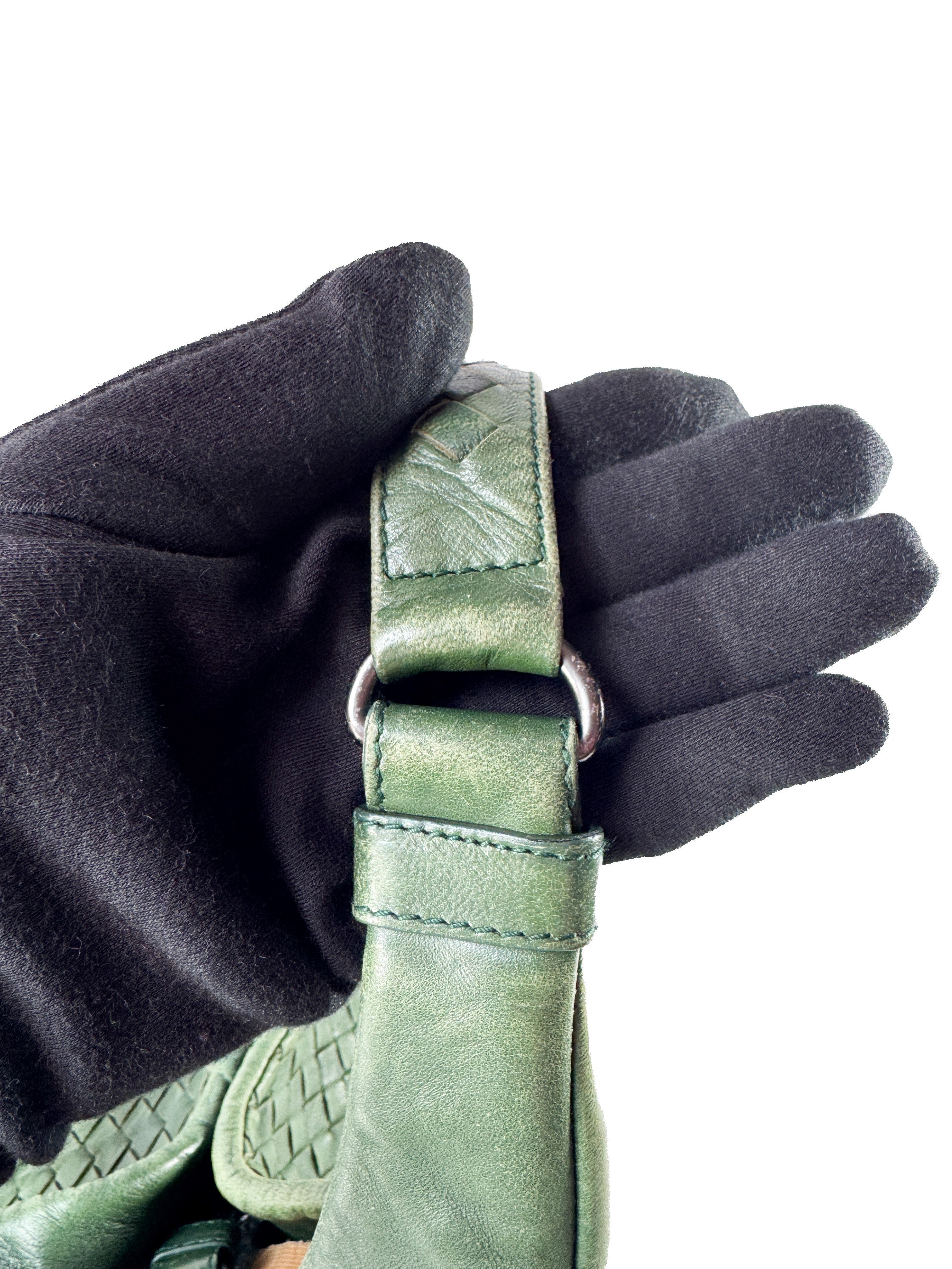 Bottega Veneta green intrecciato campana hobo 125787V00163278