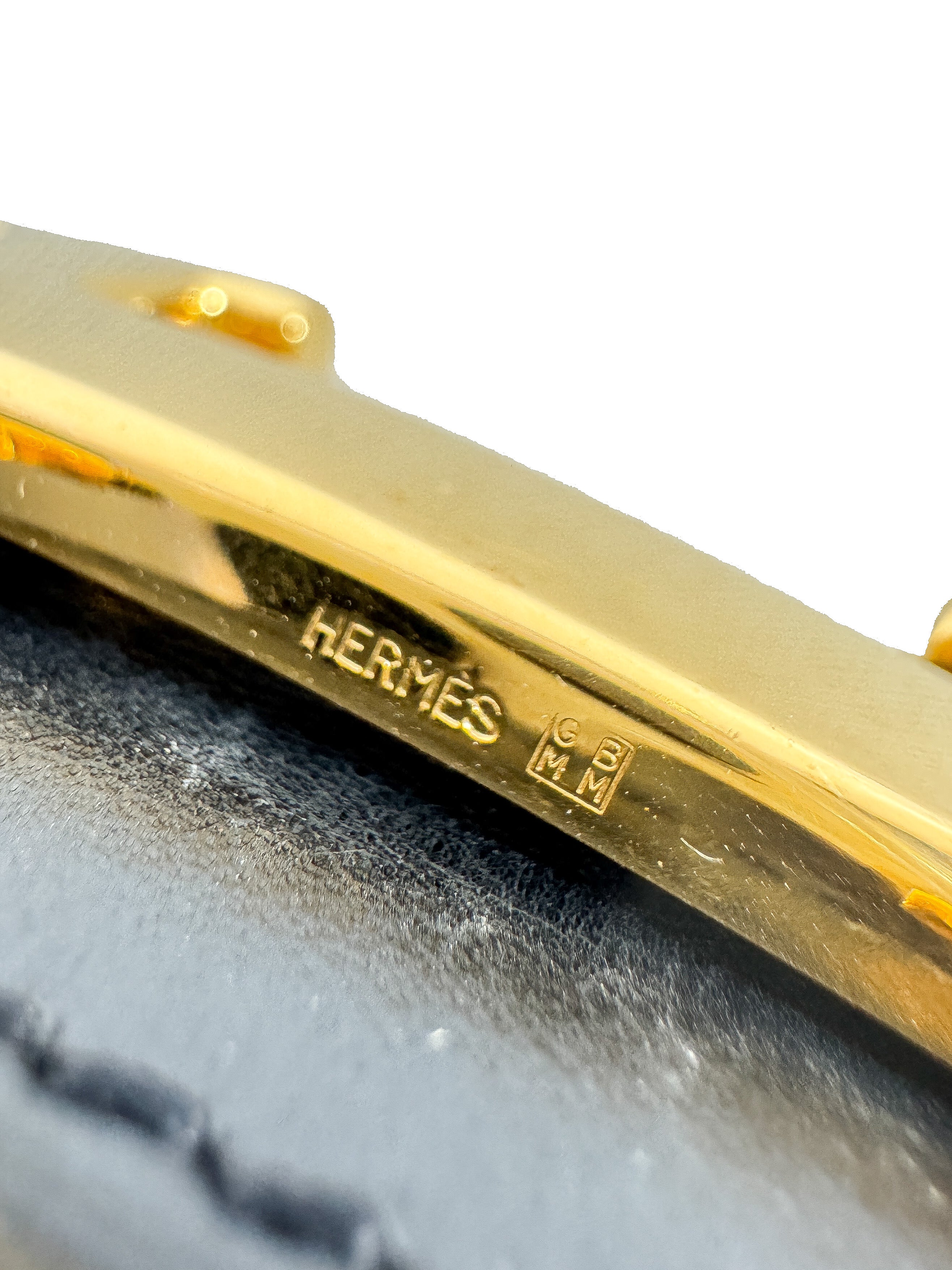 Hermès black/brown Constance belt size 90 (circle X)