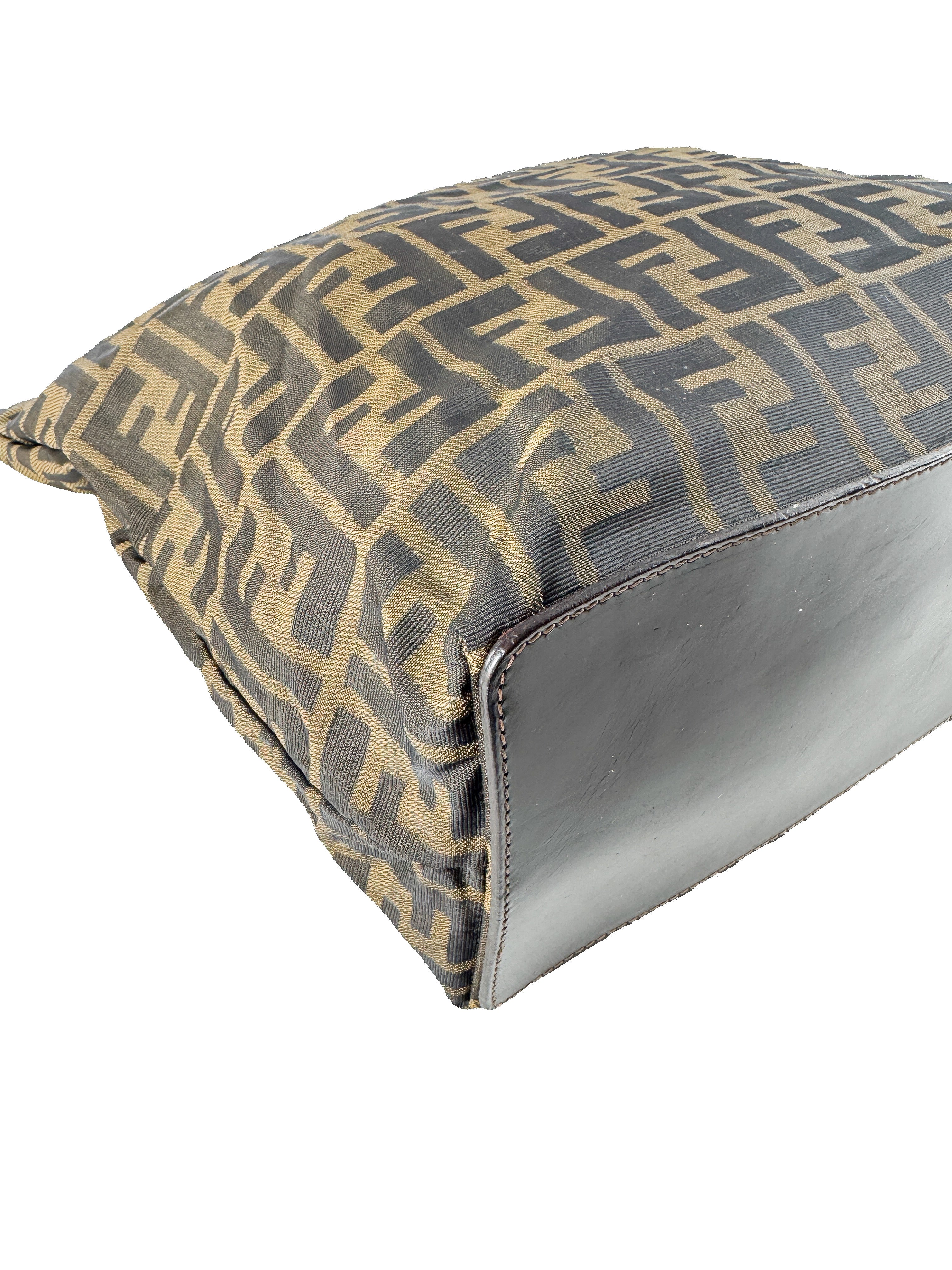 Fendi olive Zucca nylon tote 2288-26598-008