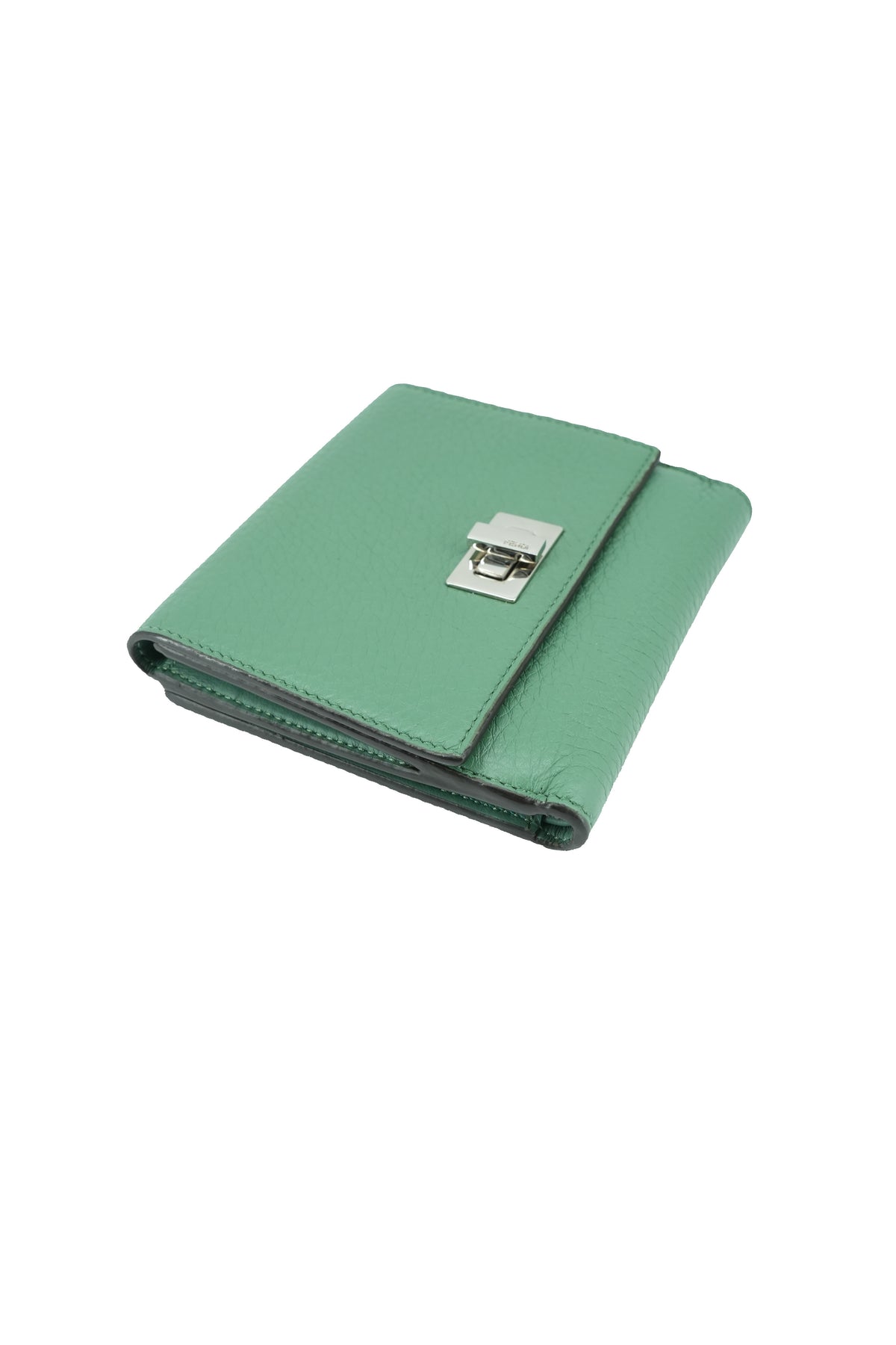 Fendi Selleria green leather compact Peekaboo wallet  1855
