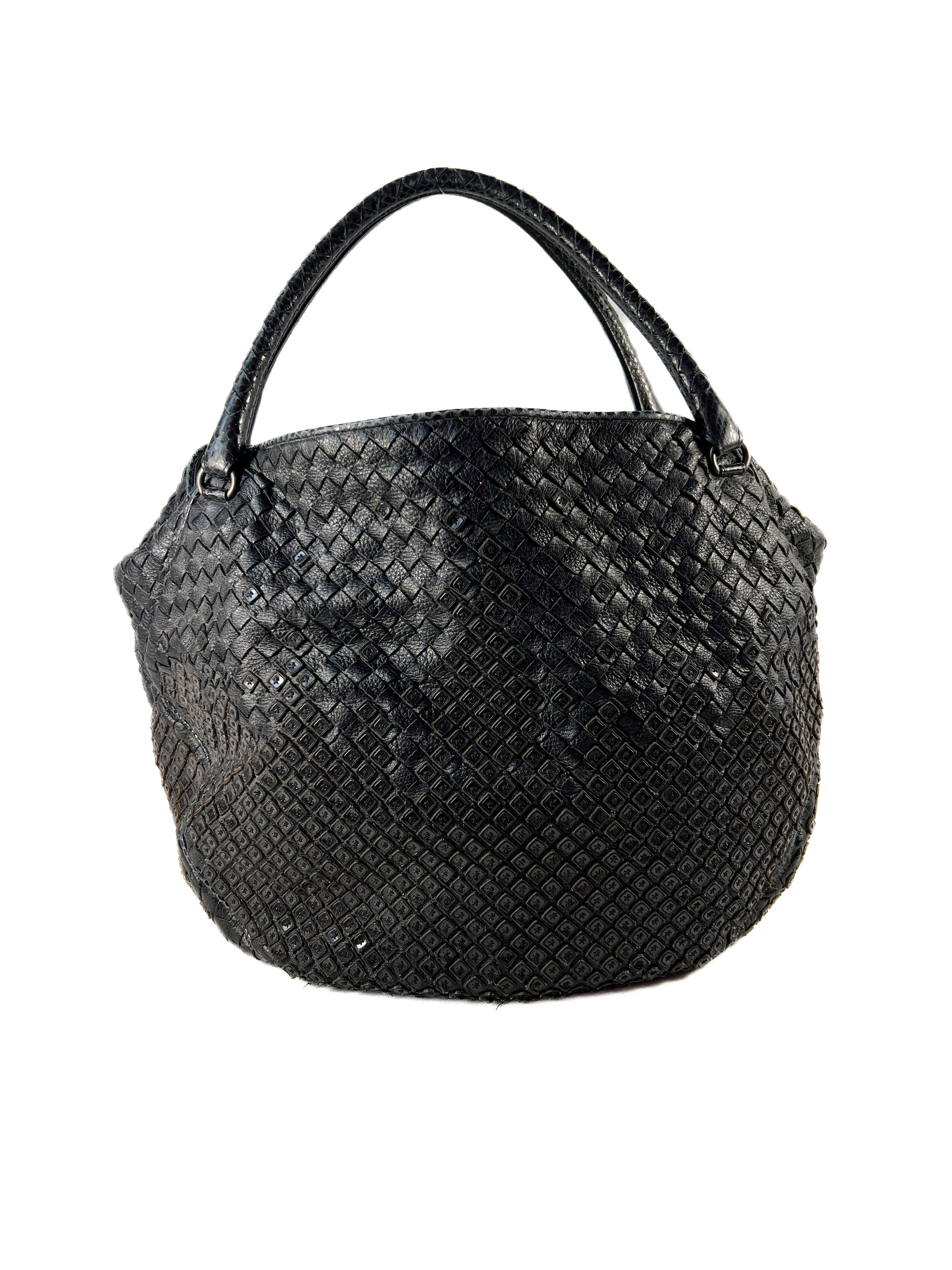 Bottega Veneta black limited edition Intrecciato Parachute shoulder bag