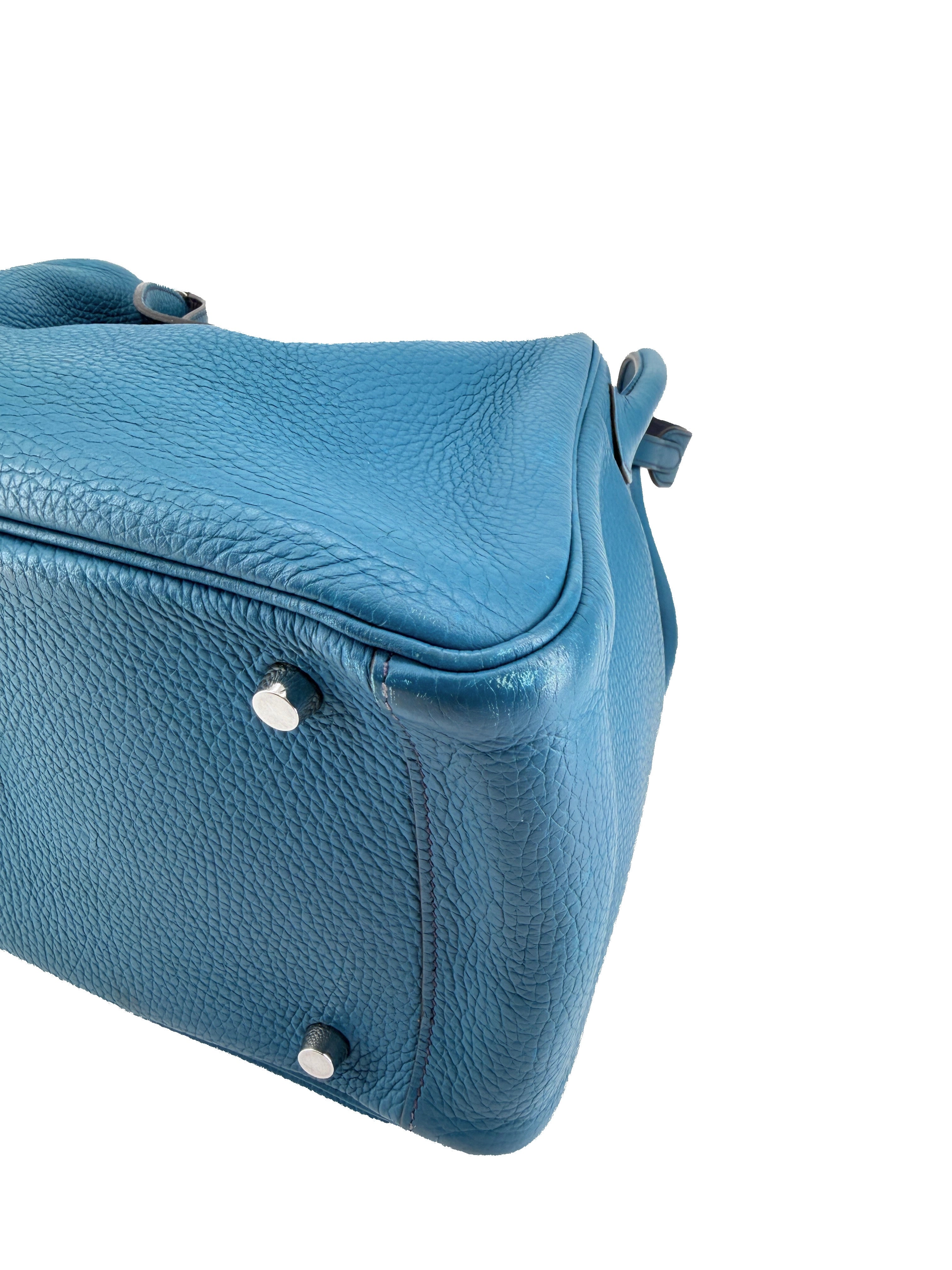 Hermès Lindy 30 Blue Izmir/Bleu Saphir Clemence square Q
