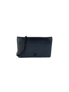 Gucci GG black Marmont leather wallet on a chain 497985-493075