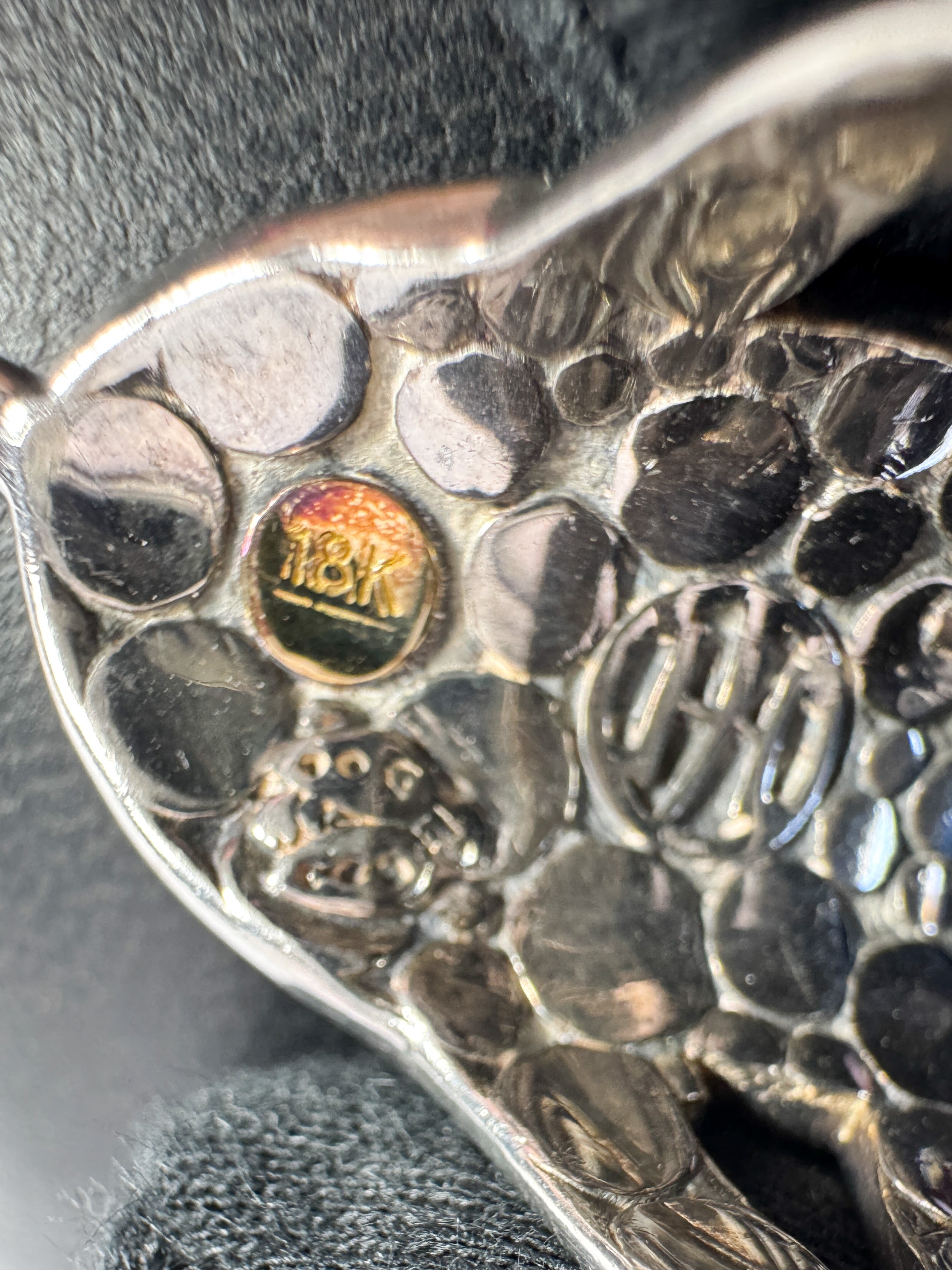 John Hardy sterling silver 18k gold leaf Ayu dot collection ring