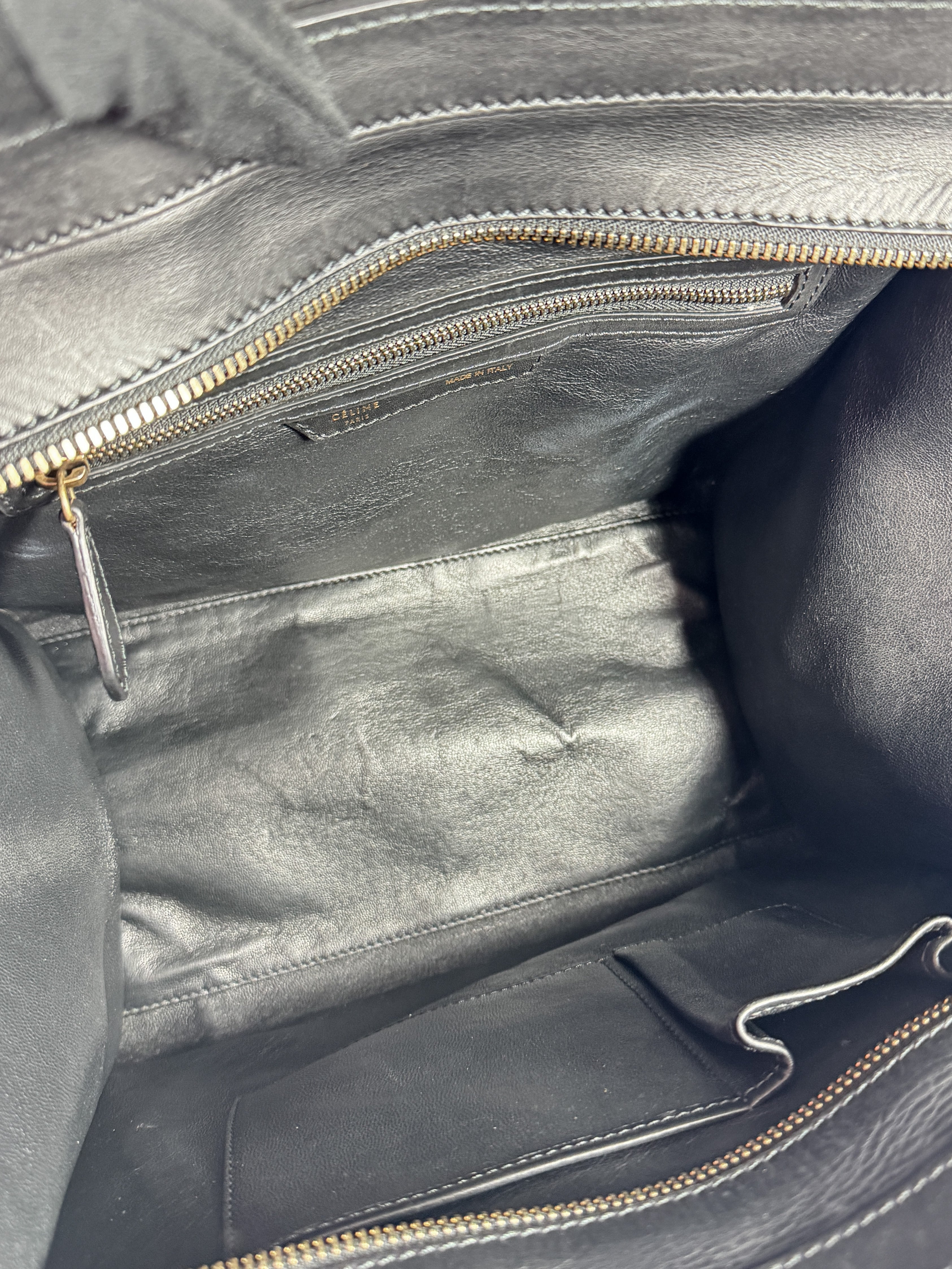 Celine black/white leopard print leather Luggage Mini S-AT-1121 F-CE-1121