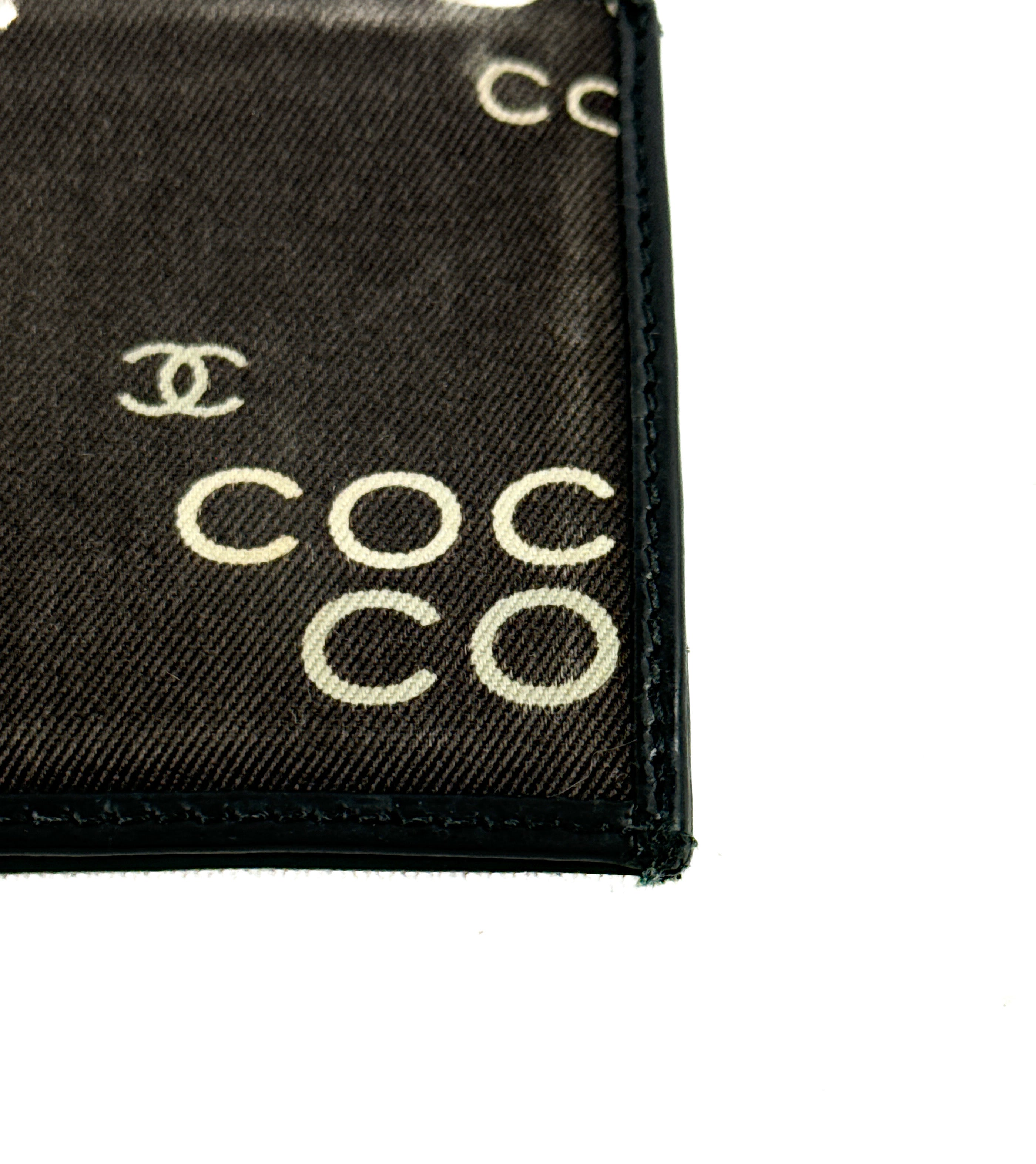 Chanel black white Coco coin key pouch