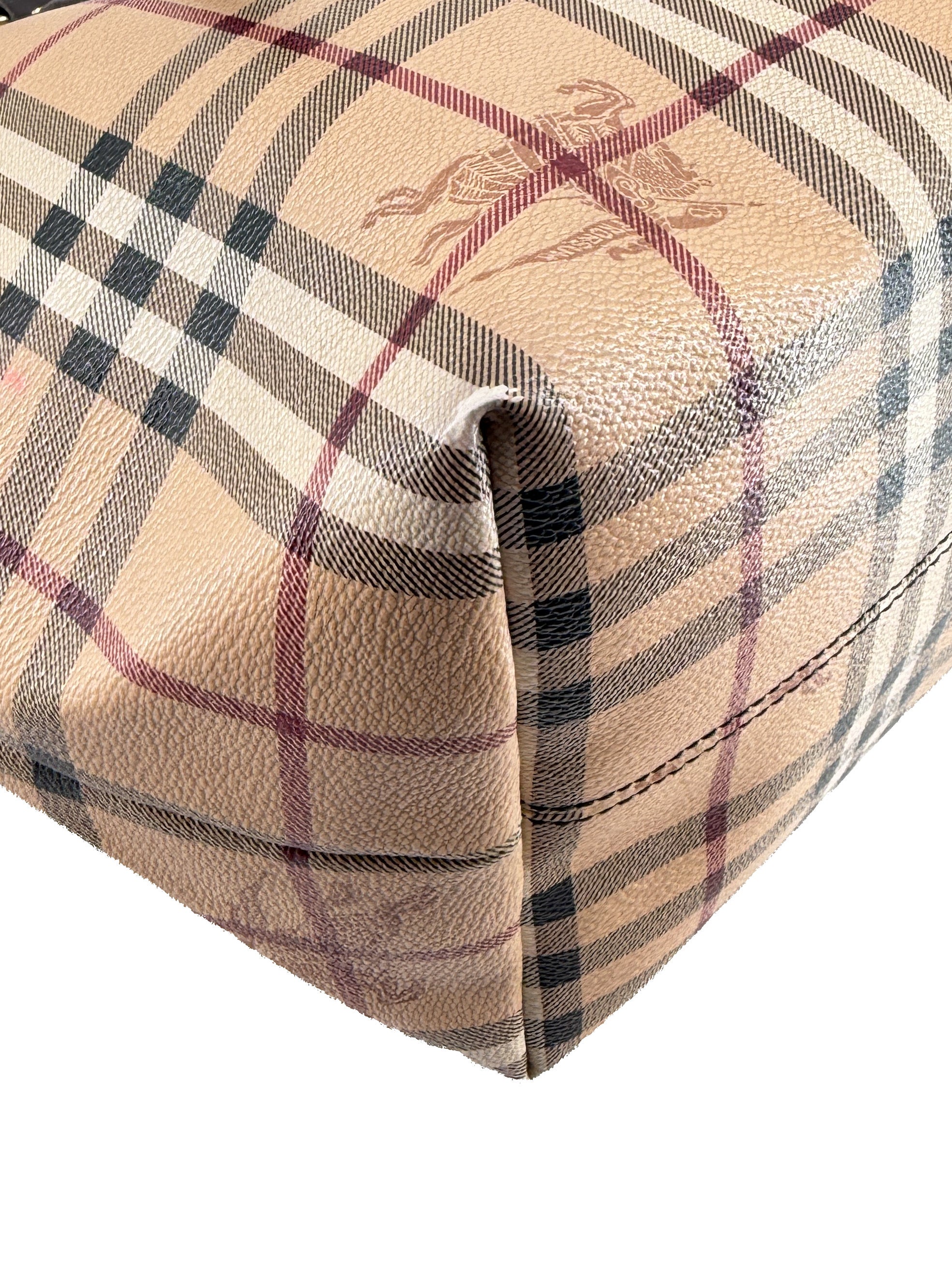 Burberry check coated canvas tote *as is*