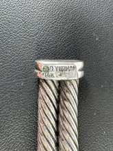 David Yurman sterling silver double cable X collar necklace