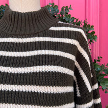 APIECE APART olive cream striped sweater size XS/S