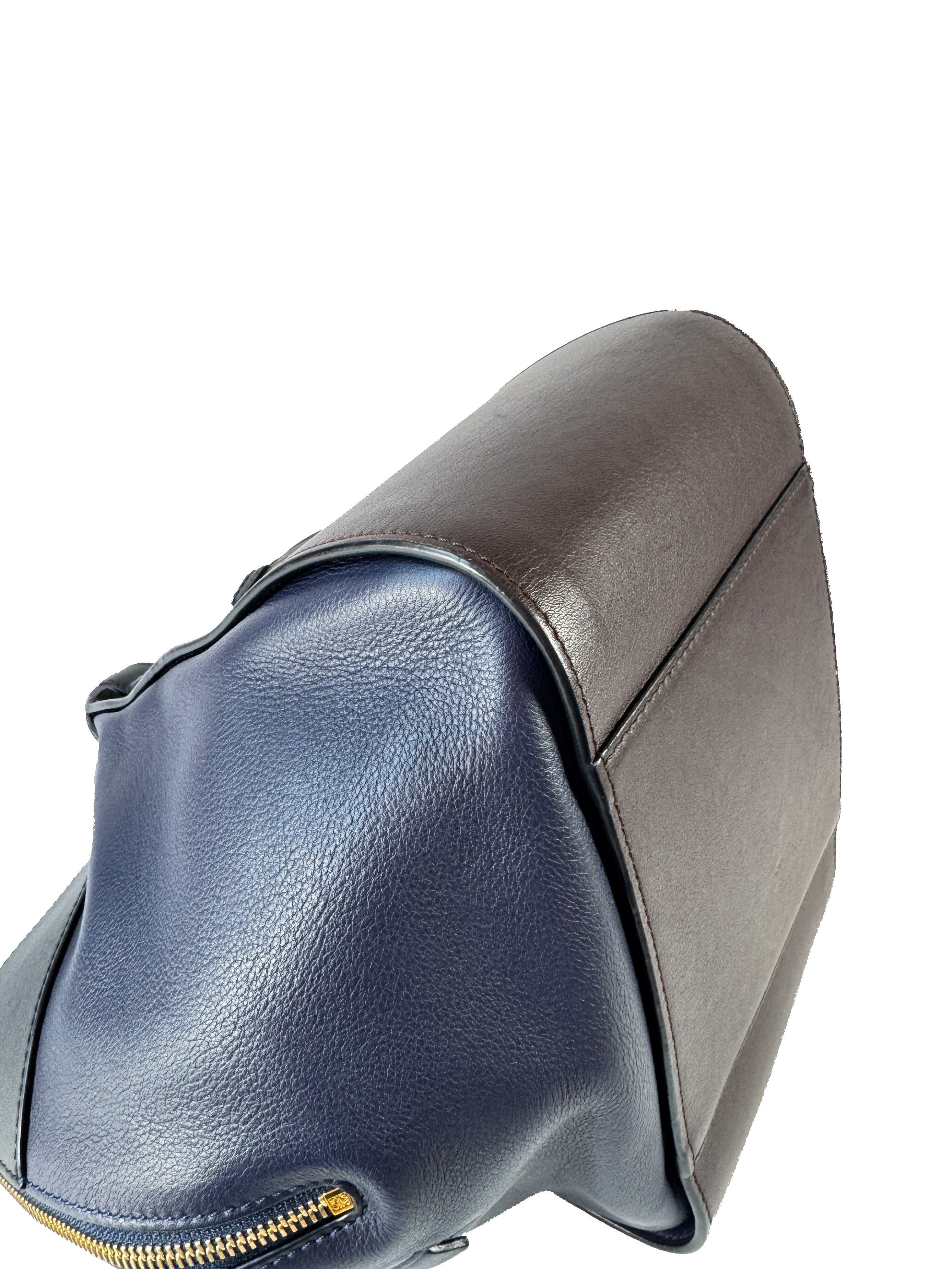 Loewe tri color navy, black, brown leather small Hammock bag  262023