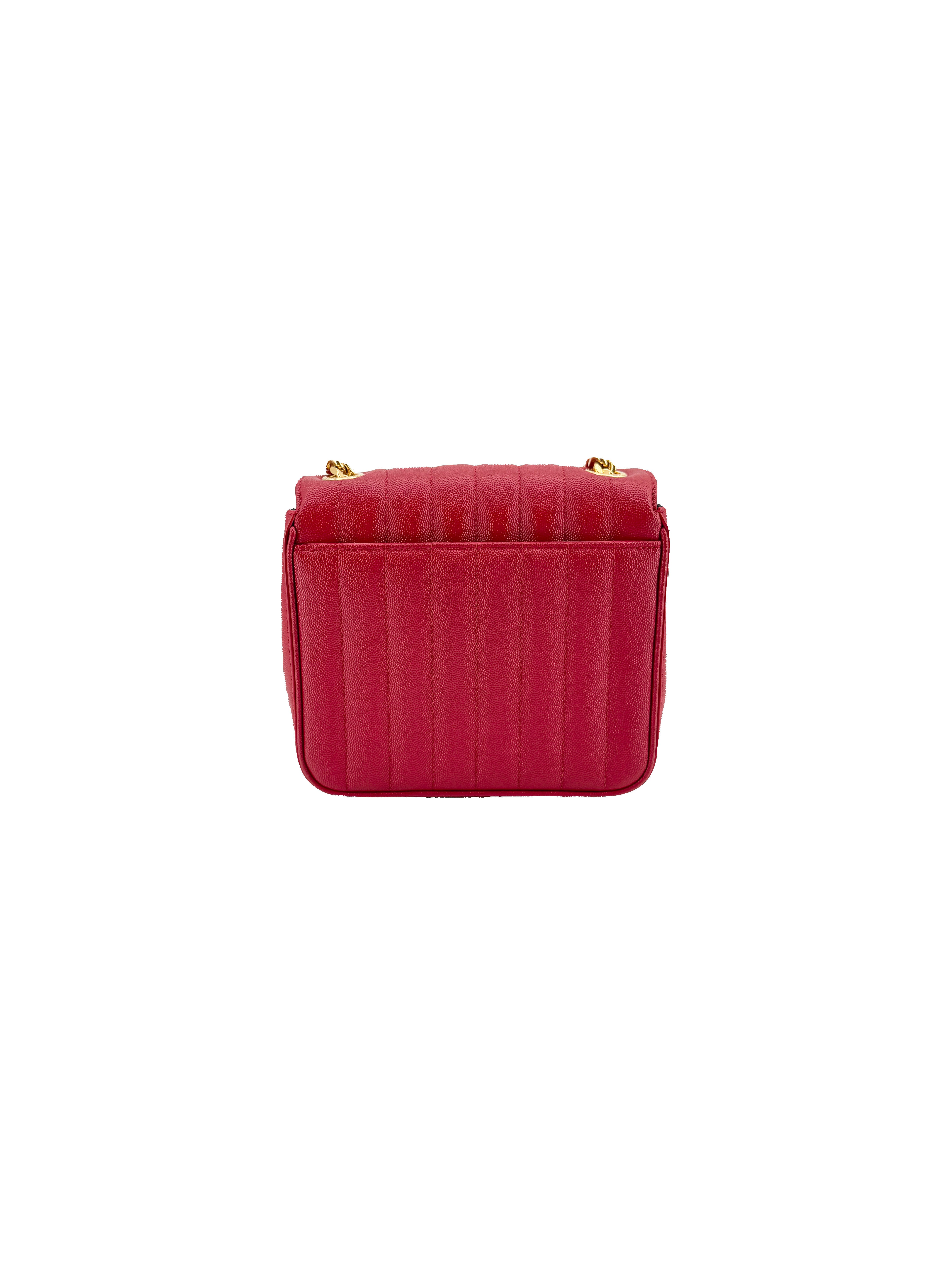 Saint Laurent red small Vicky crossbody PLB532612-0419