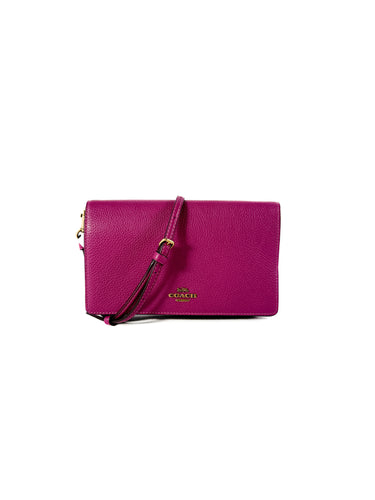 Coach Hayden purple leather foldover WOC NWT