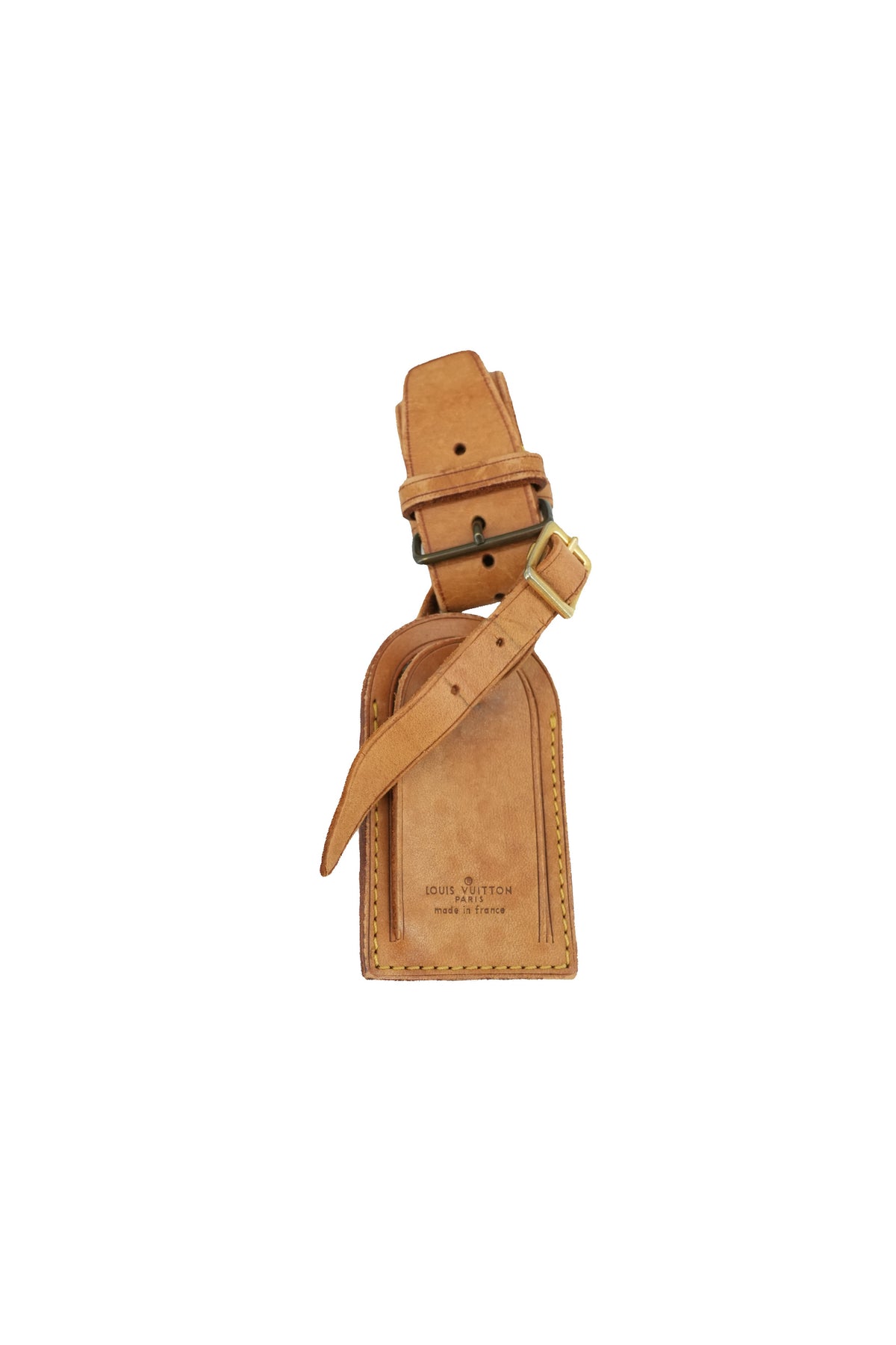 Louis Vuitton brown leather vachetta luggage tag