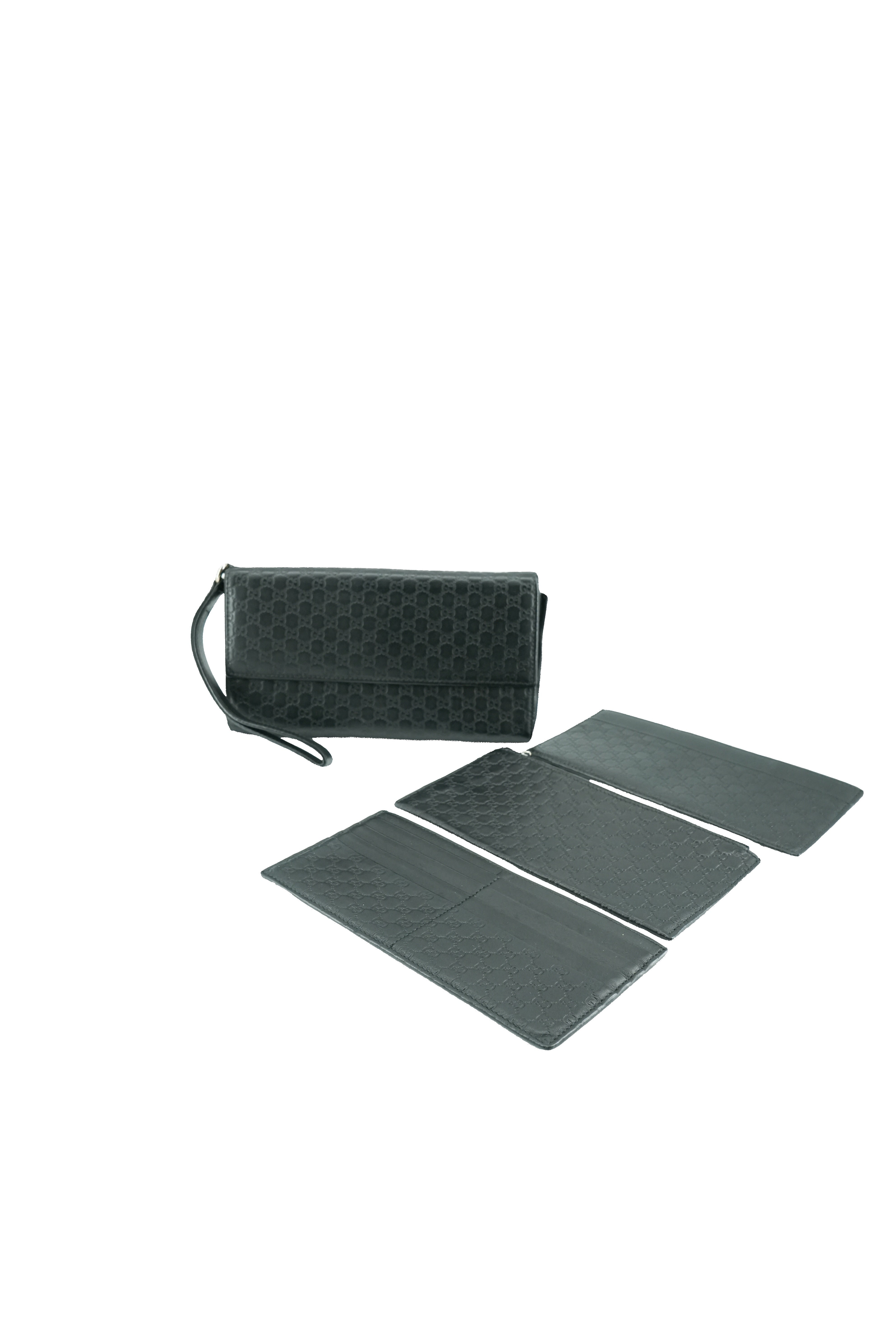 Gucci black Microguccissima documents wallet 309651-0416