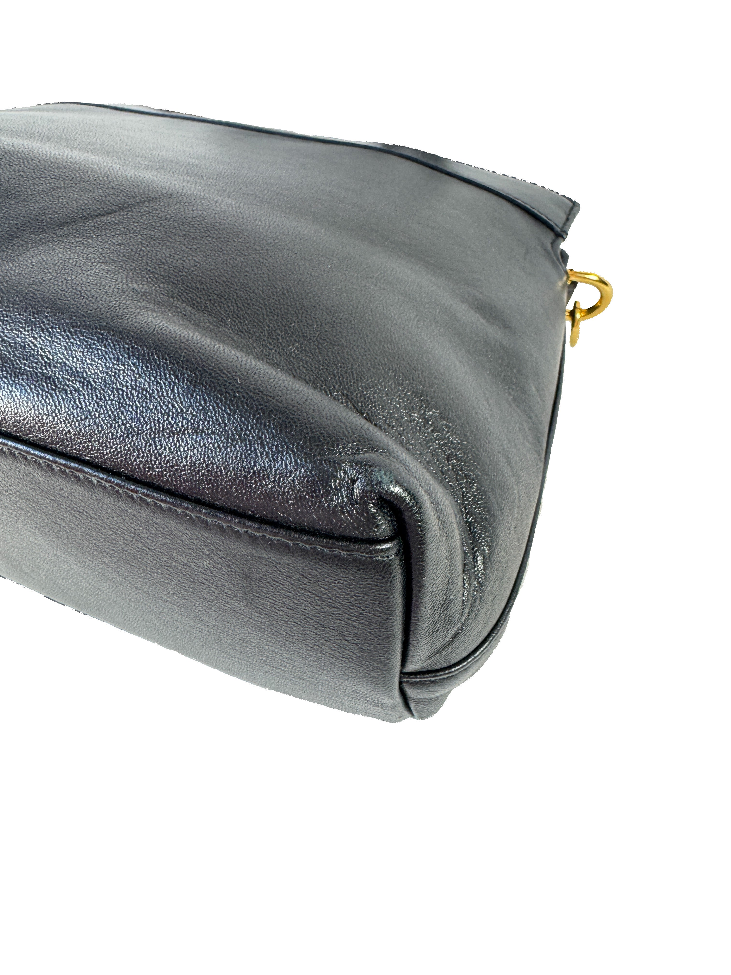 Gucci black lambskin small linea matisse top handle bag 631663520981