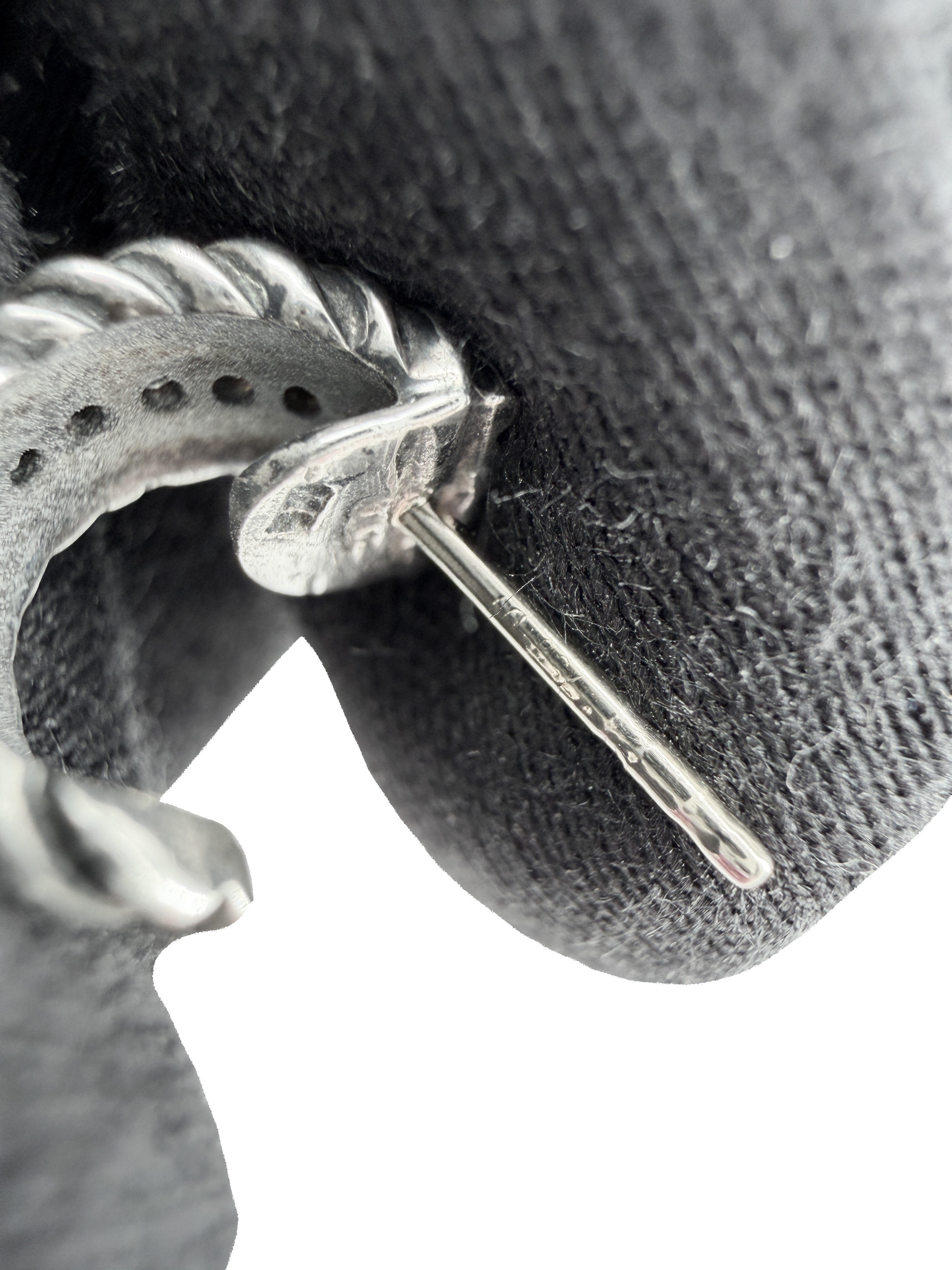 David Yurman sterling silver and diamonds cable huggie earrings