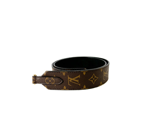 Louis Vuitton monogram brown black wide strap JO2288