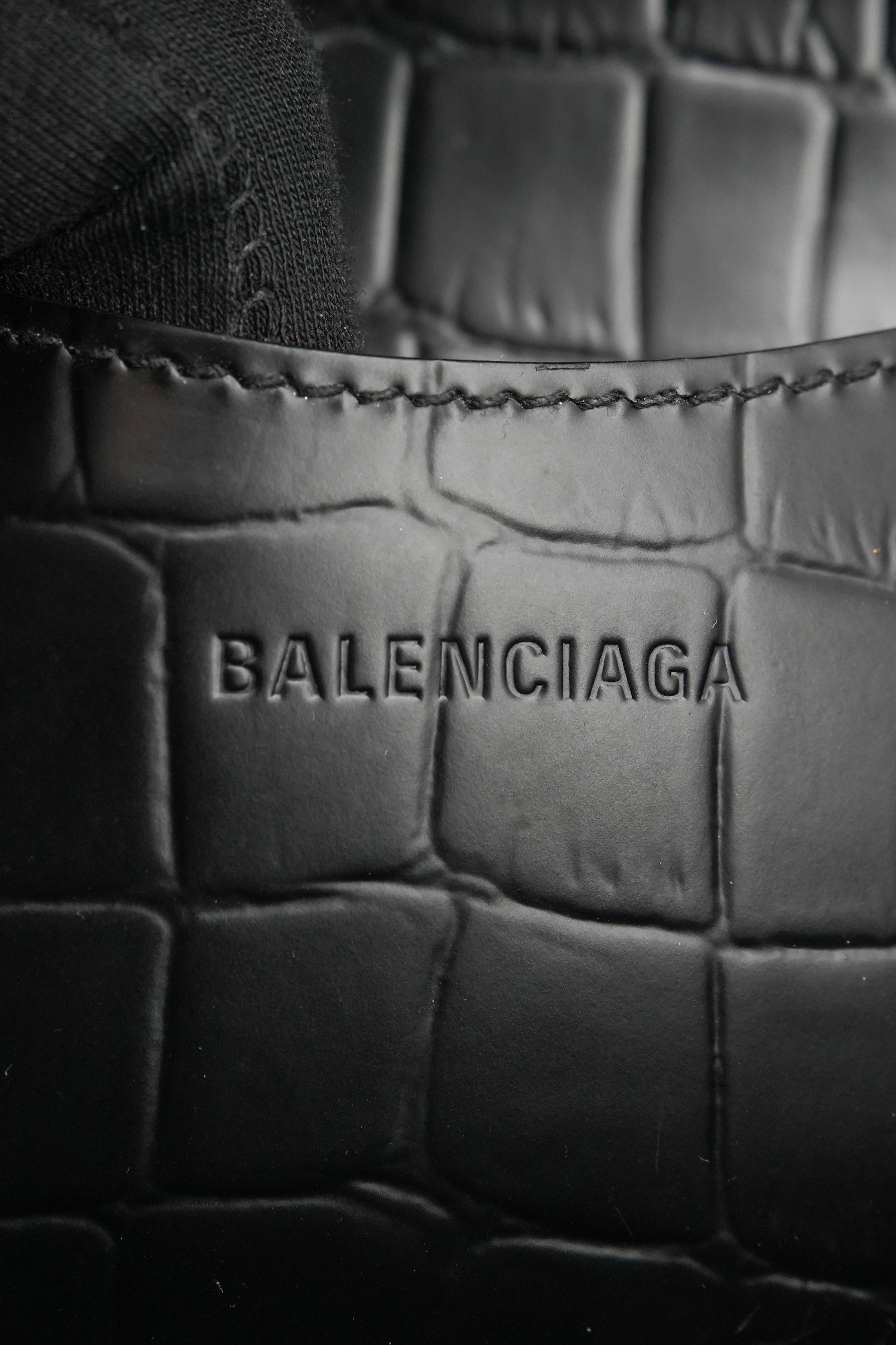Balenciaga black croc embossed small Neo Classic City