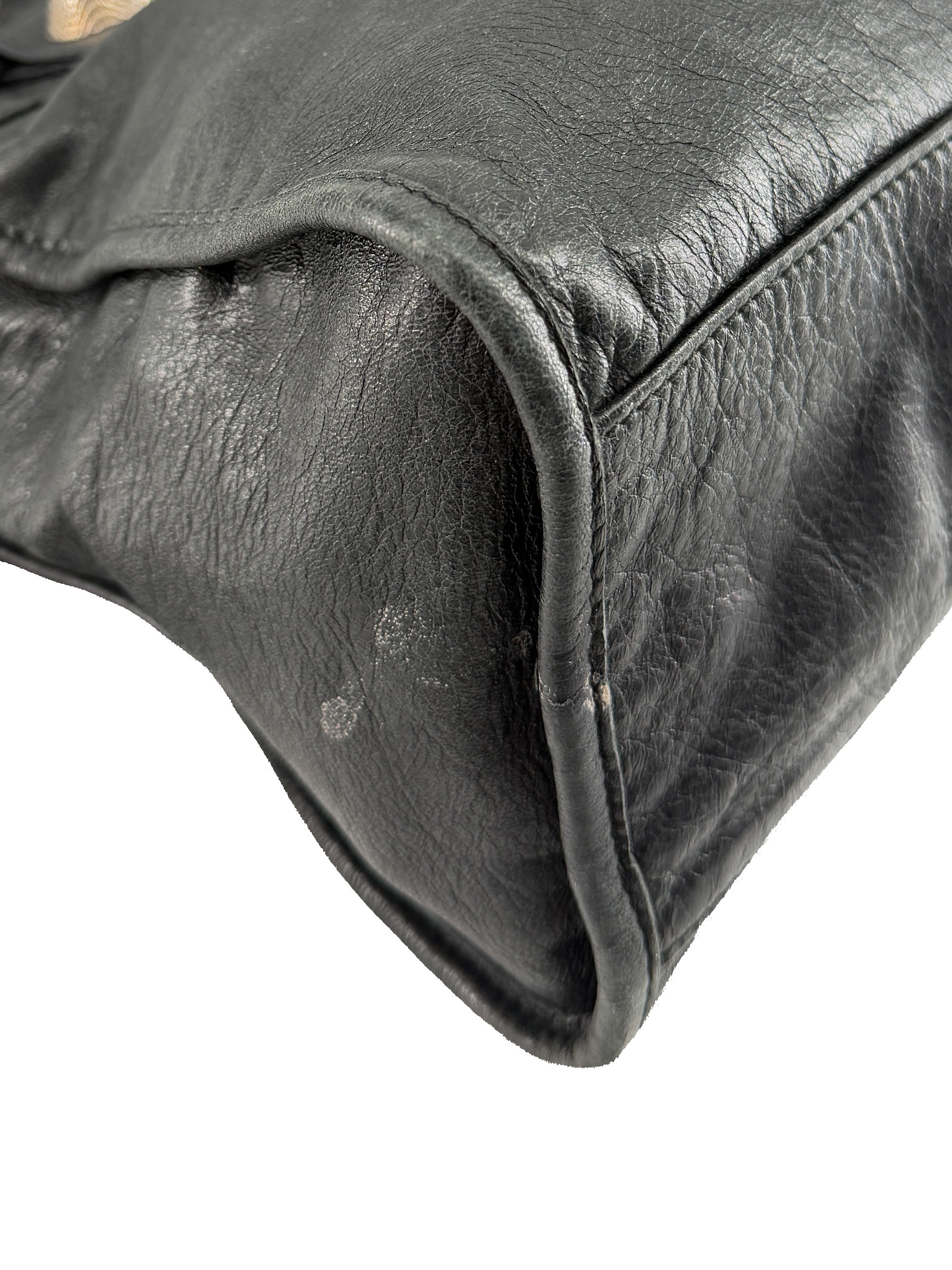 Balenciaga black leather Giant Motocross City handbag 173084-001013 - My Girlfriend's Wardrobe LLC