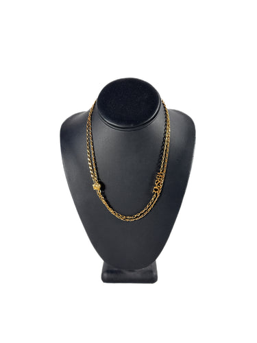 Versace gold tone double curb chain necklace retail $575