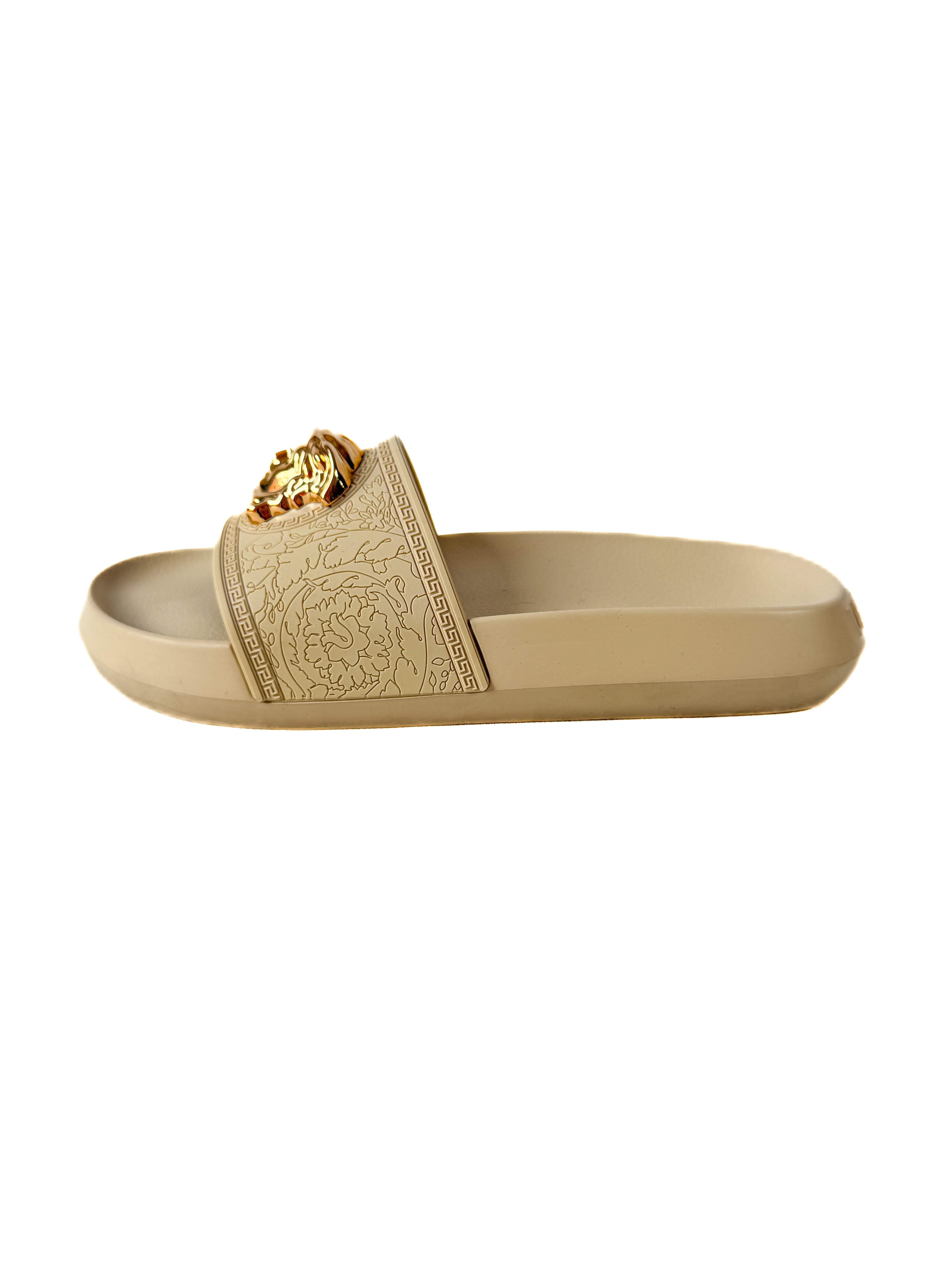 Versace beige Medusa head slides size 38