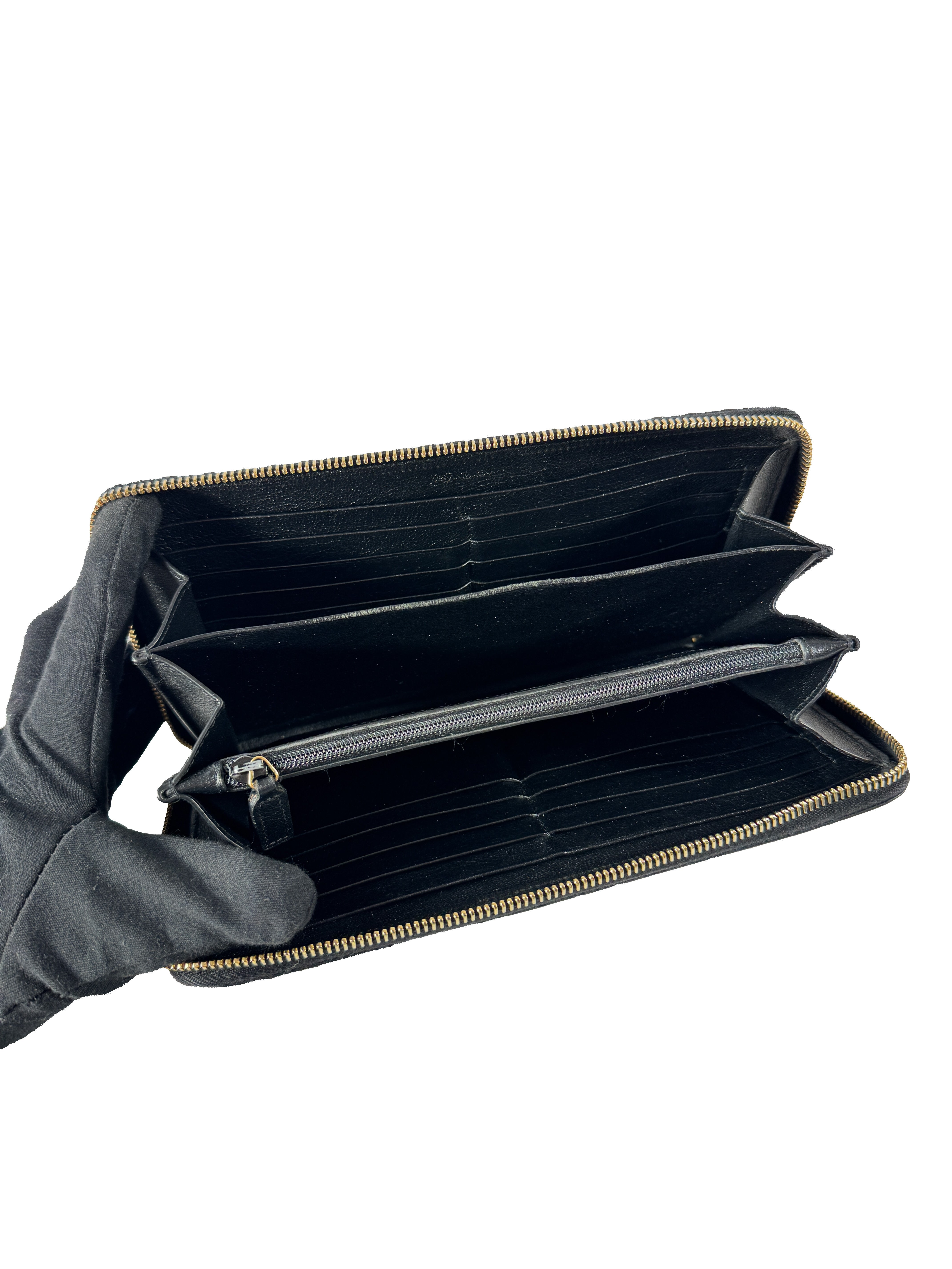 Saint Laurent black oversized zippy wallet INN352907Y 0318