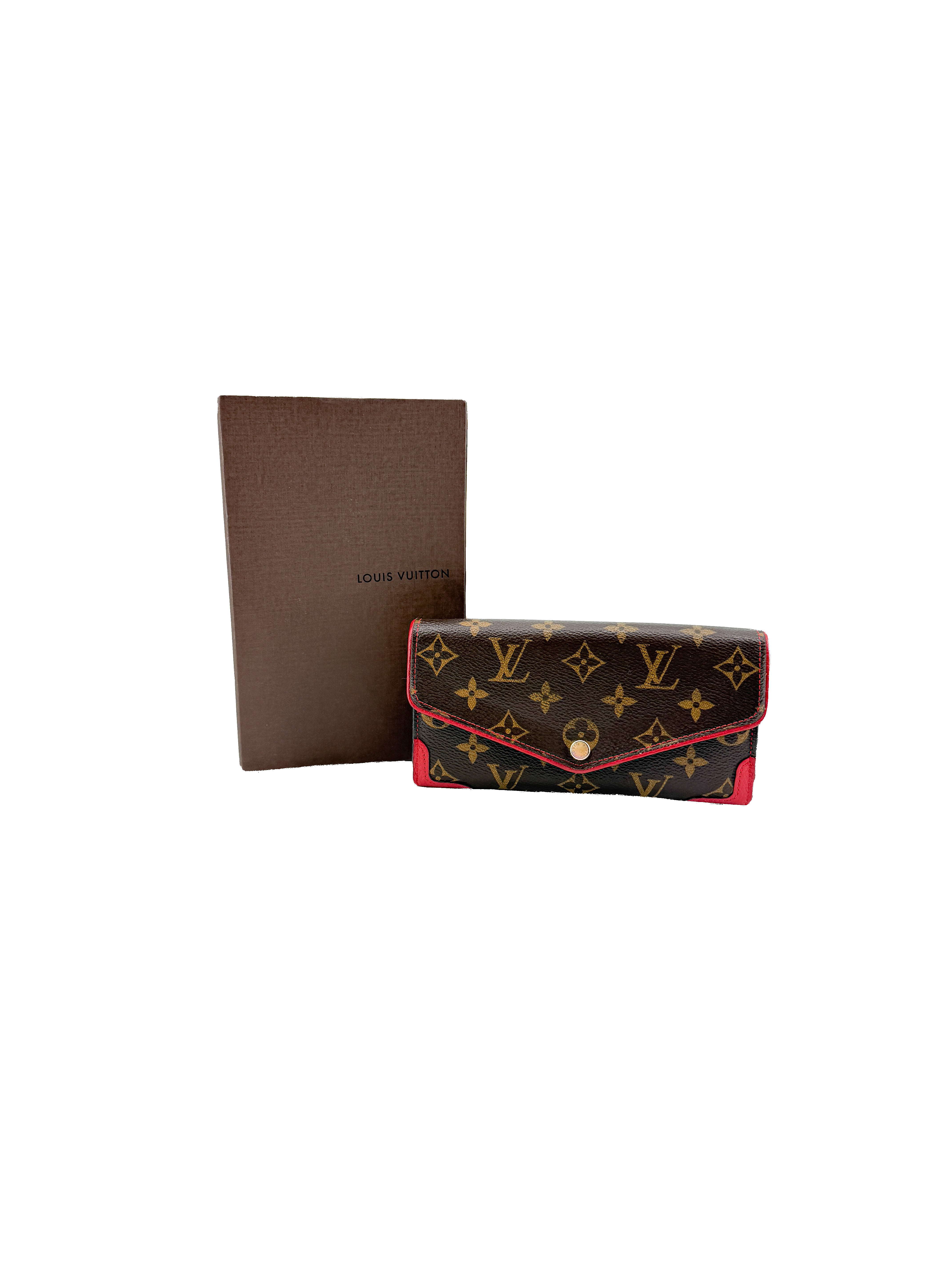 Louis Vuitton monogram red Retiro Sarah wallet BOX *as is*
