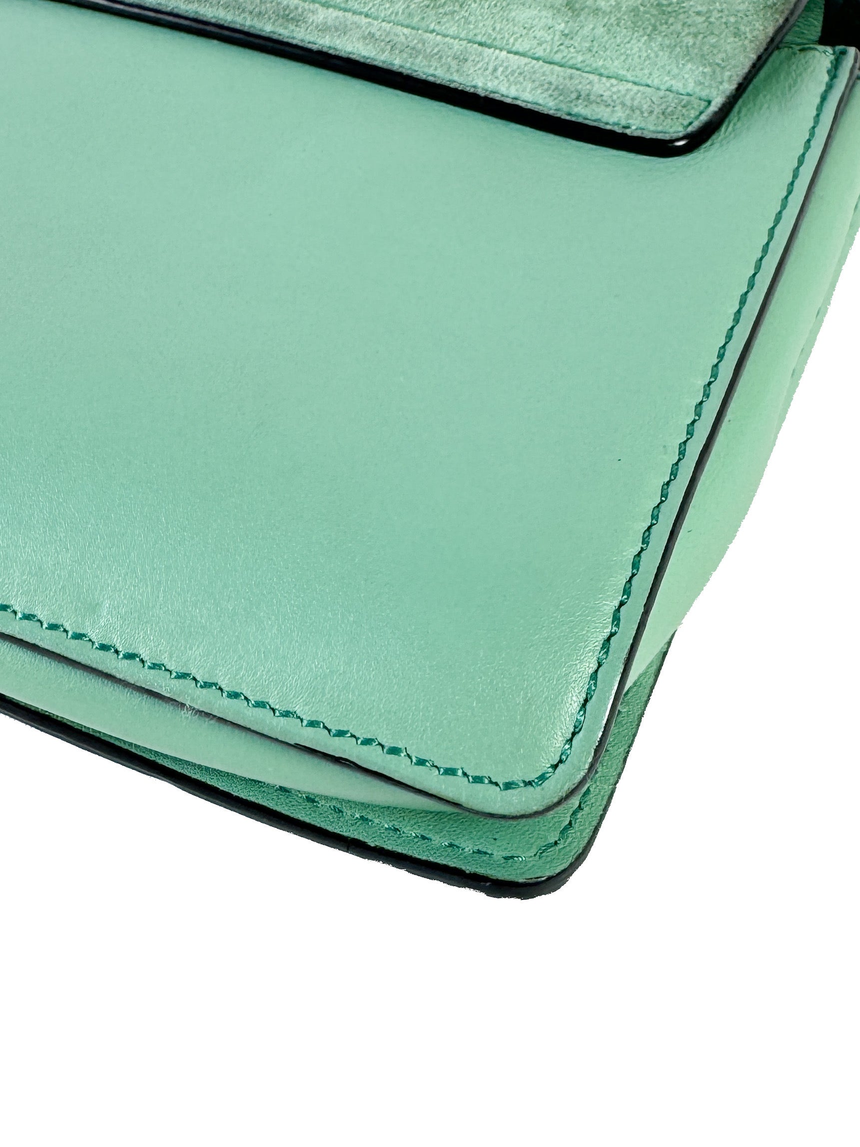 Chloé green leather suede Faye small crossbody 01-17-99-65