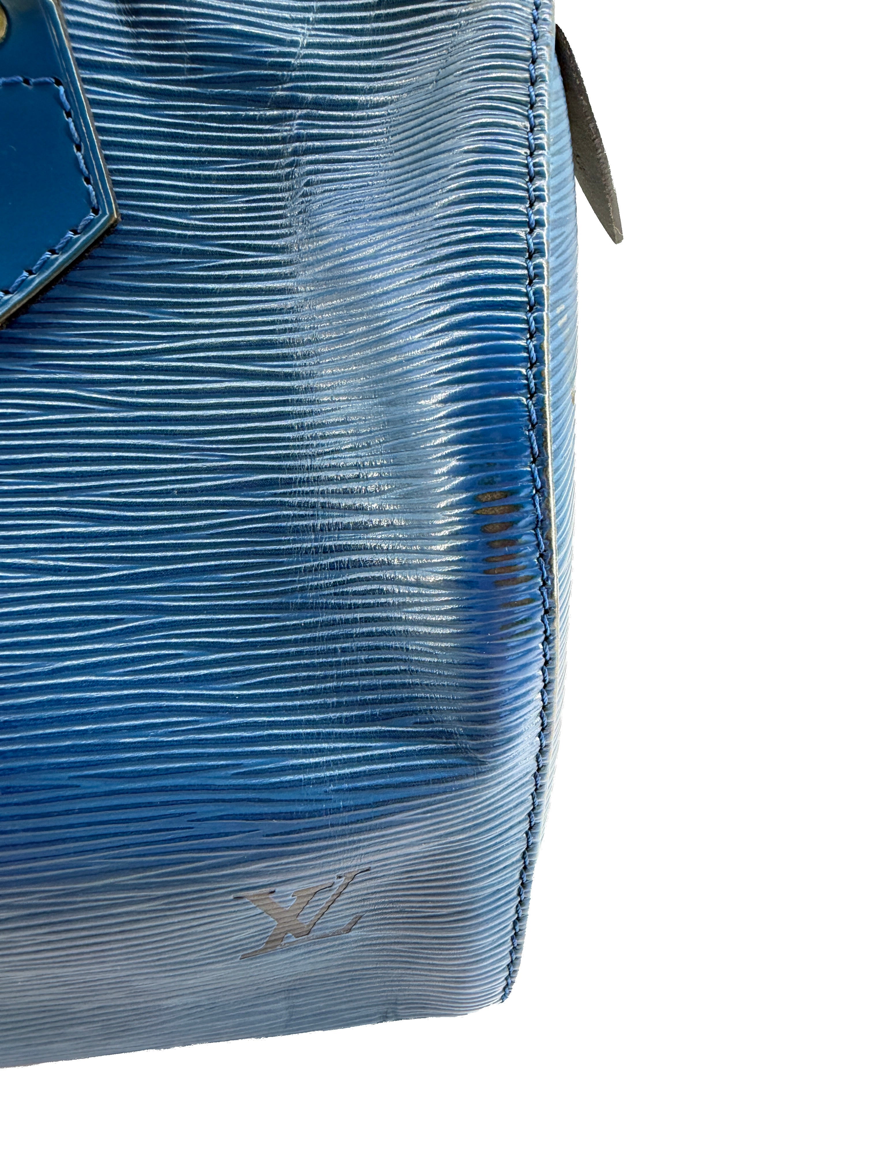 Louis Vuitton blue epi leather Speedy 25 VI0992