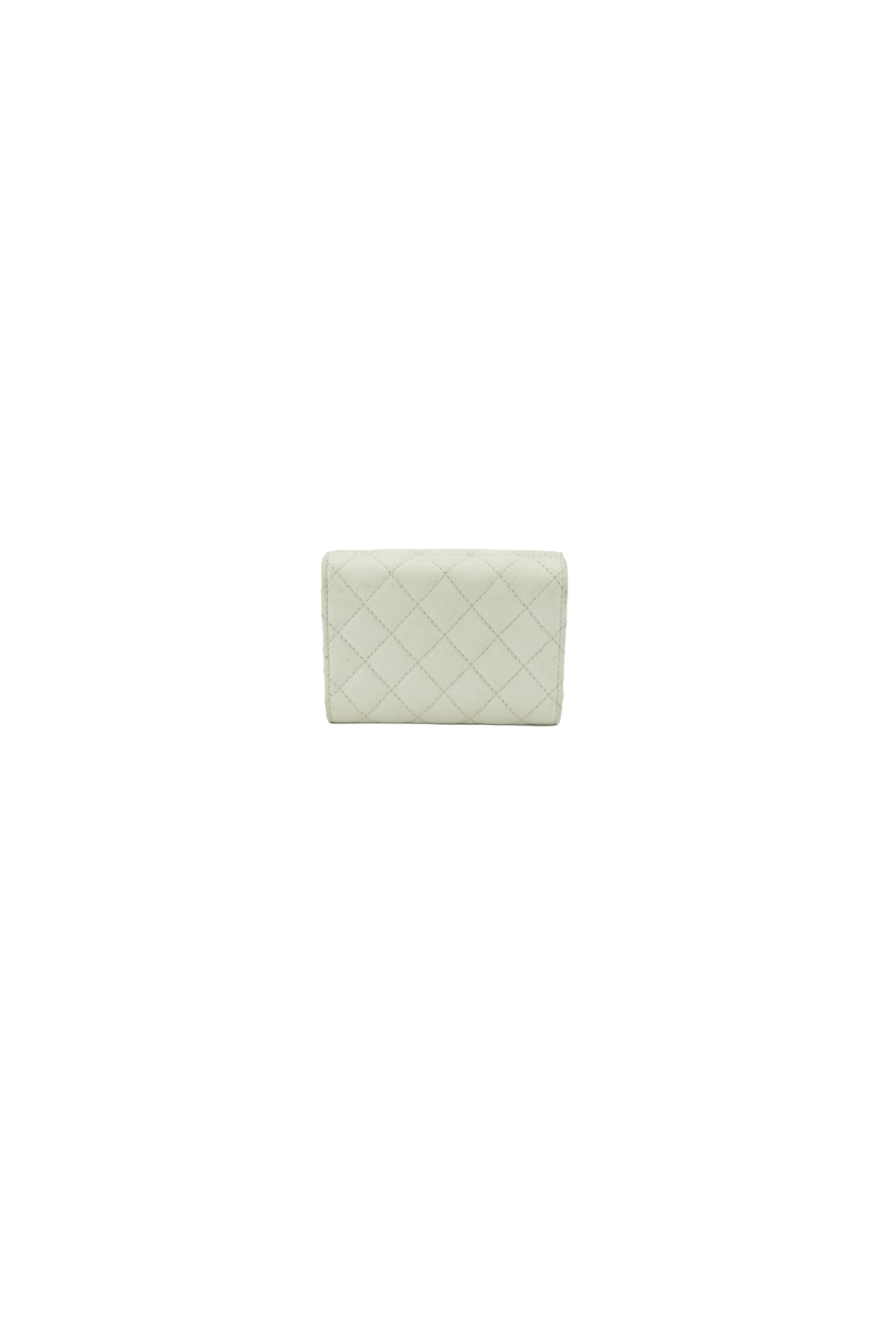 Chanel off white leather Boy compact wallet 28705204