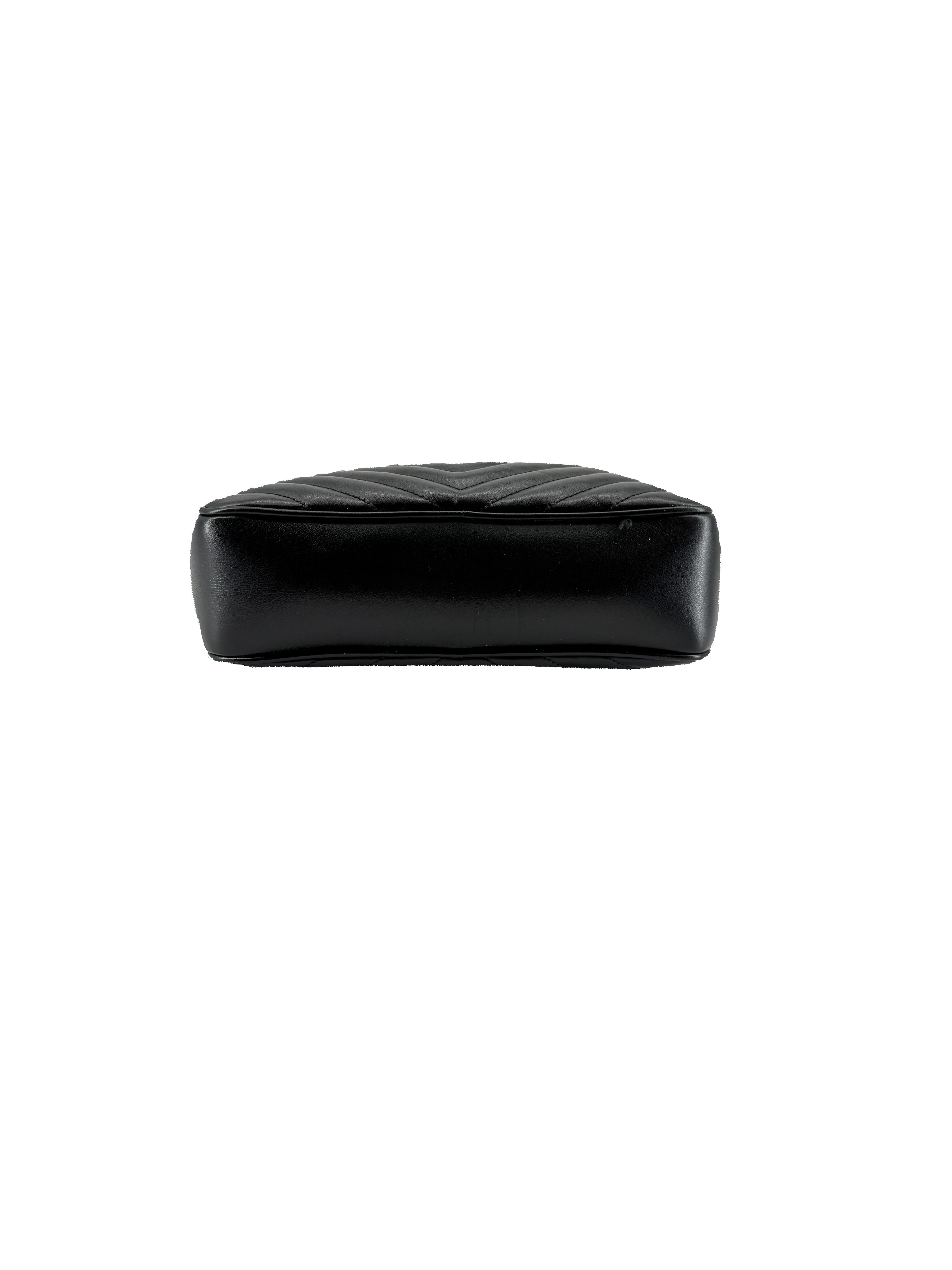 Saint Laurent black leather Lou quilted camera bag GUE612544-0222