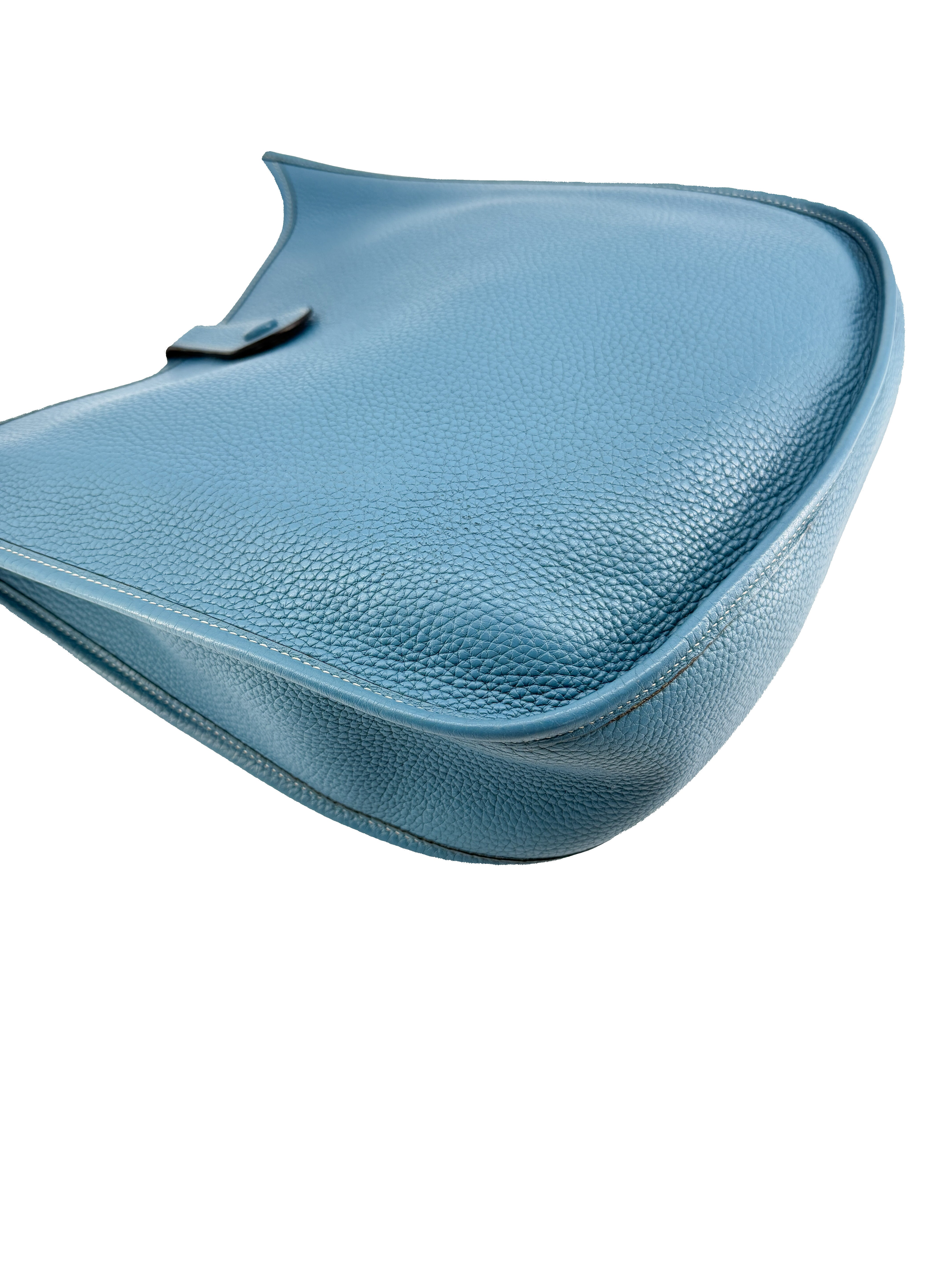 Hermès blue jean Evelyne 1 PM square J