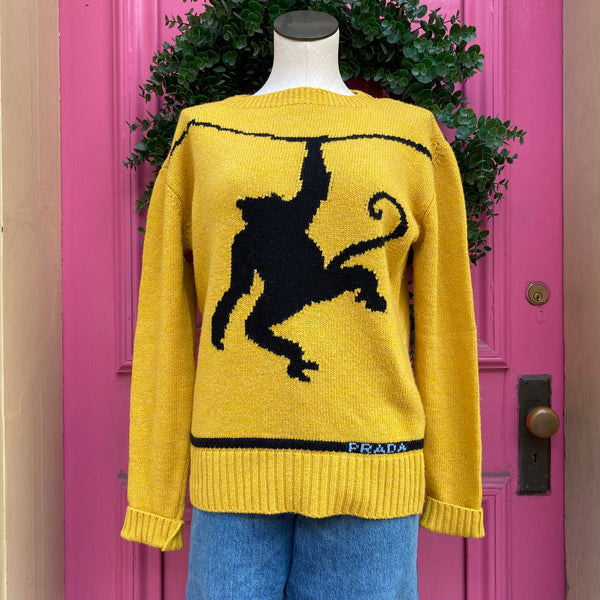 【送料&関税込】Prada Yellow\\/papaya Striped Wool And Cashme Yellow Wool and cashmere beanie | PRADA