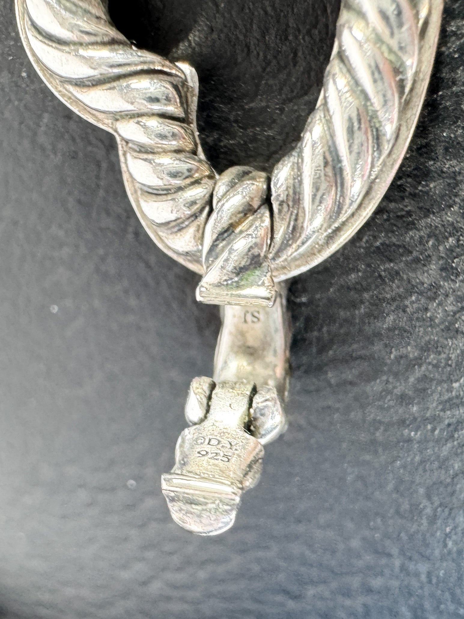 David Yurman sterling silver diamond heart pendant necklace