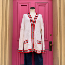 Gucci cream, red, navy knit cardigan size L