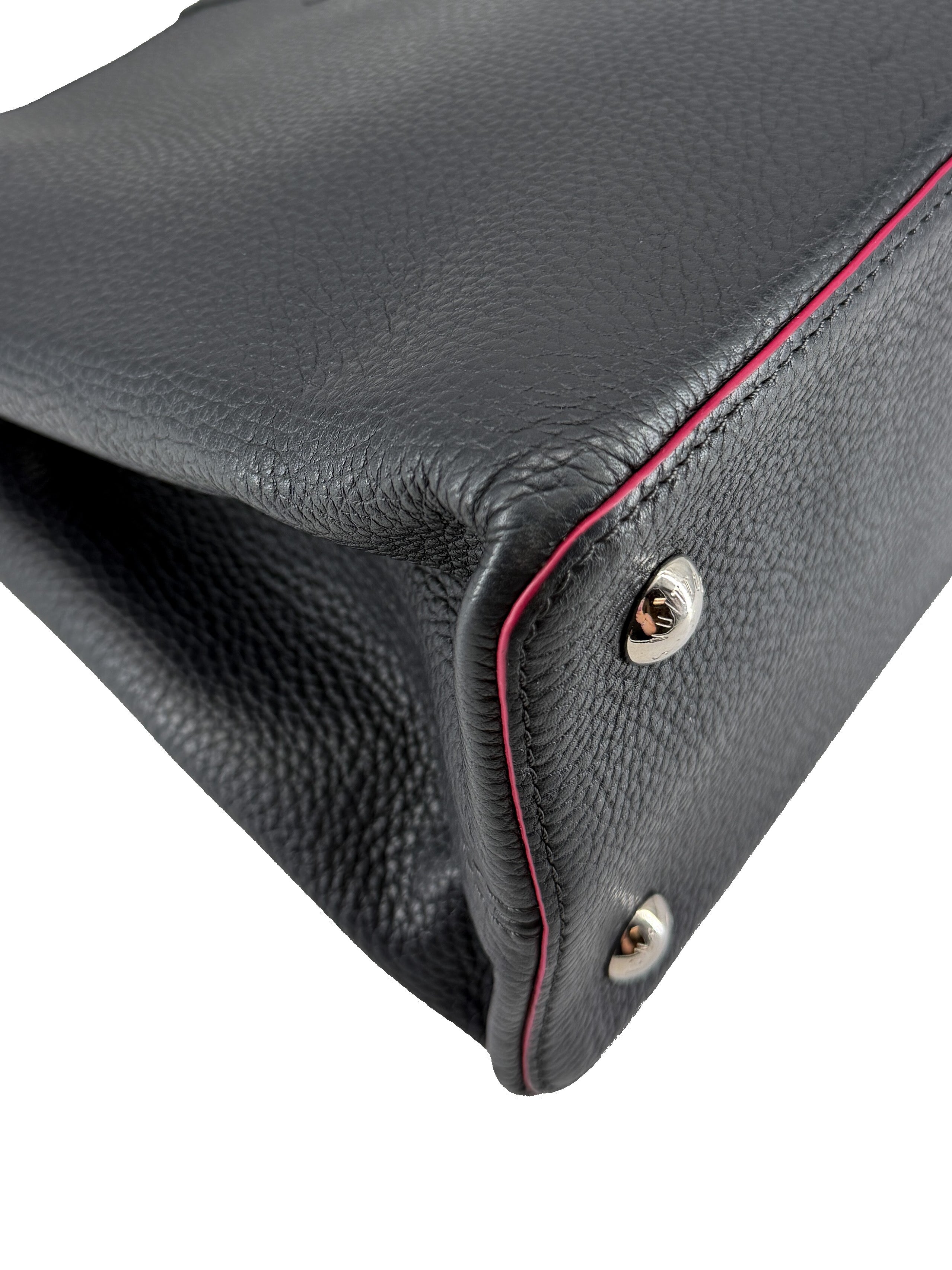 Louis Vuitton black leather Capucines Bag MM AR1105