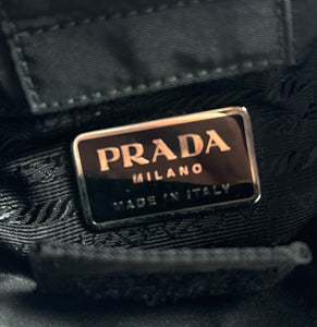 Prada tessuto vintage 1998 black nylon asymmetric bag **BOX**