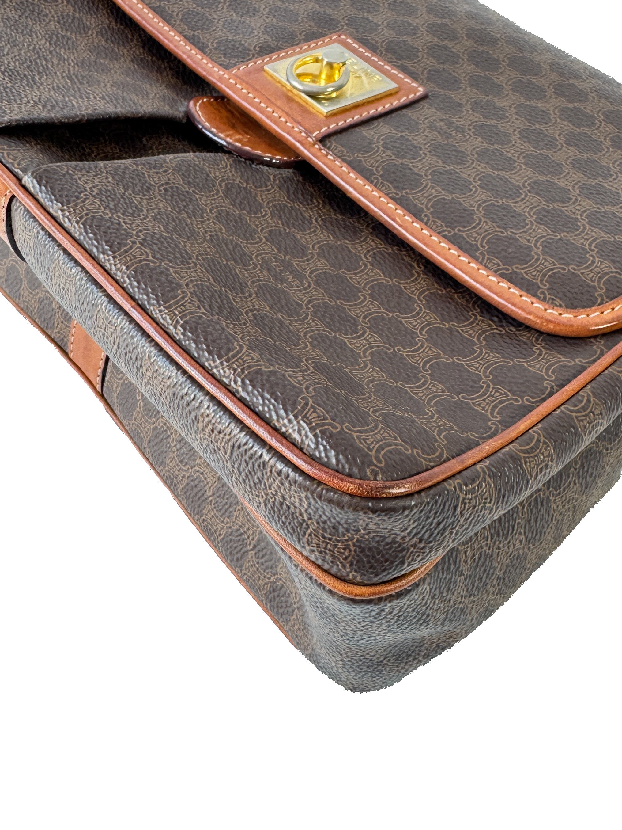 Celine vintage brown Macadame shoulder bag M12